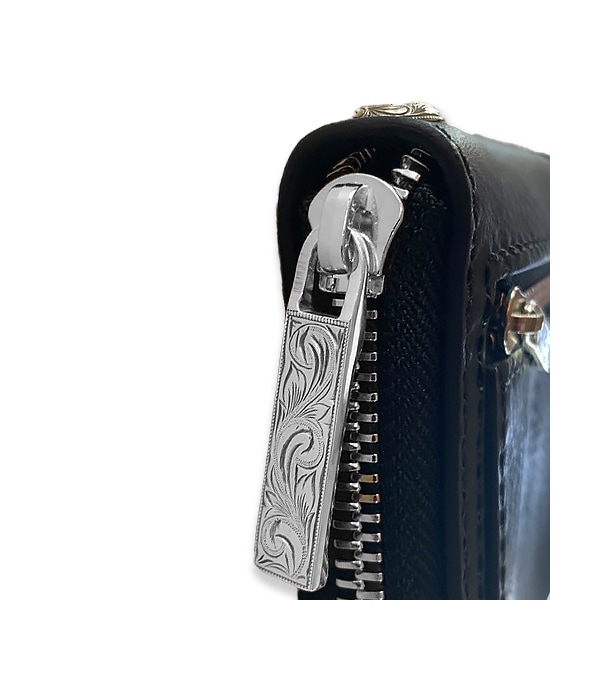 ANTIDOTE BUYERS CLUB - Round Zip Long Wallet (BLACK GRAIN