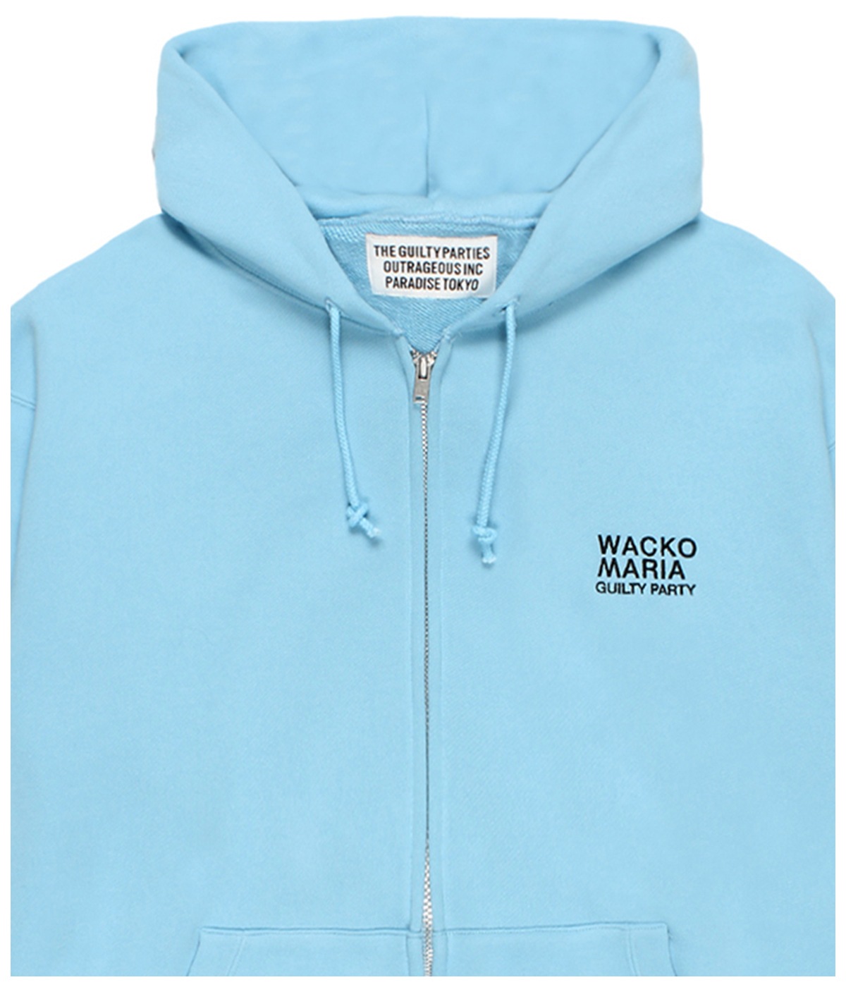 MIDDLE WEIGHT ZIP UP HOODED SWEAT SHIRT【L-BLUE】｜WACKO MARIA