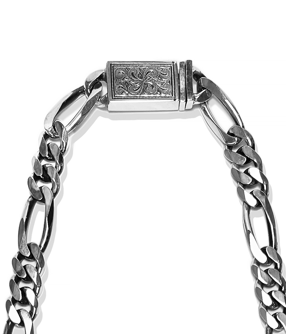 Engraved Box Clasp Figaro Chain【SILVER950】｜Antidote BUYERS CLUB