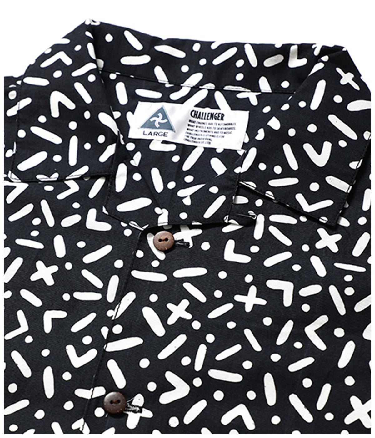 S/S CHIP PRINTED SHIRT【BLACK】｜CHALLENGER｜MELTING POT（正規取扱  