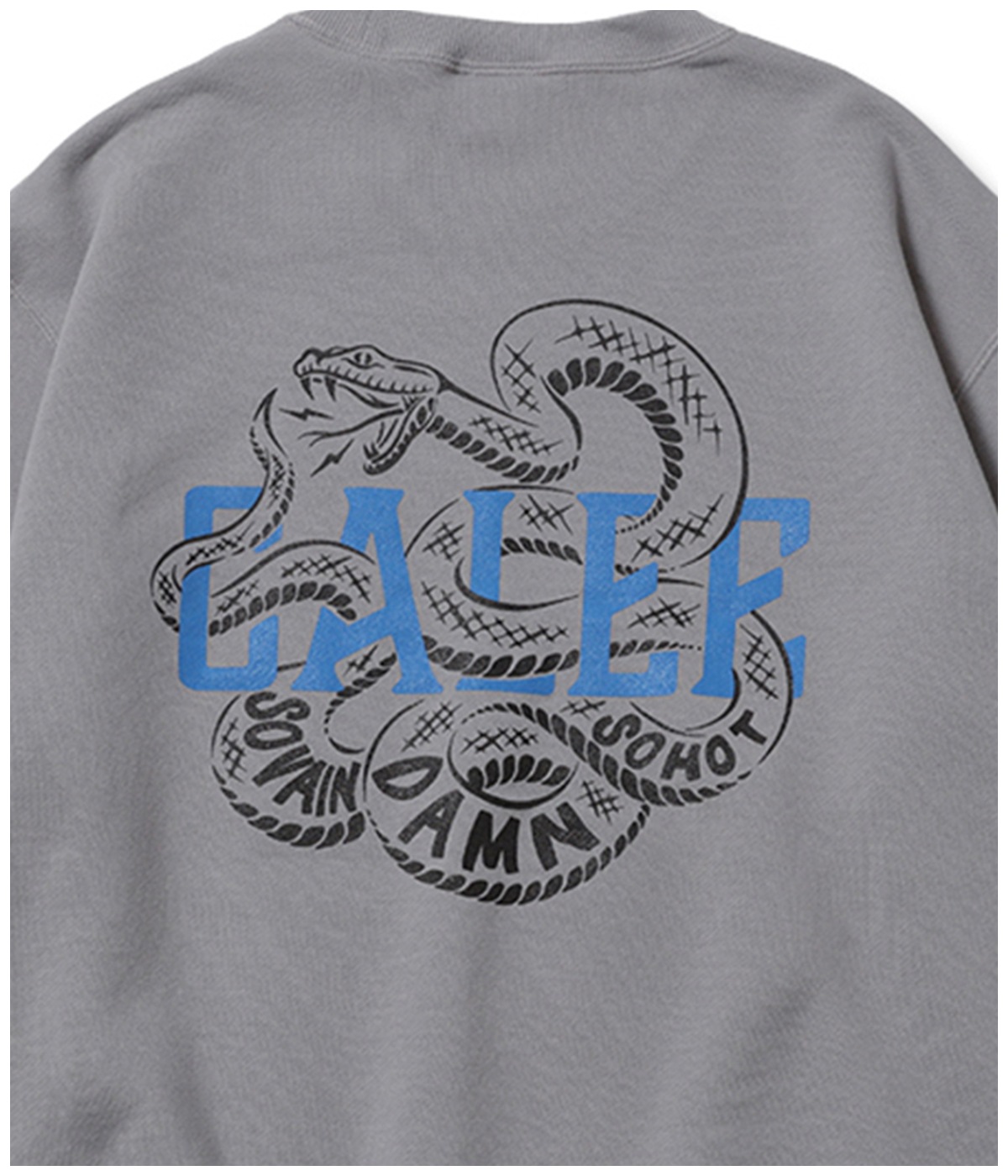 CALEE SNAKE LOGO CREW NECK SW【GRAY】