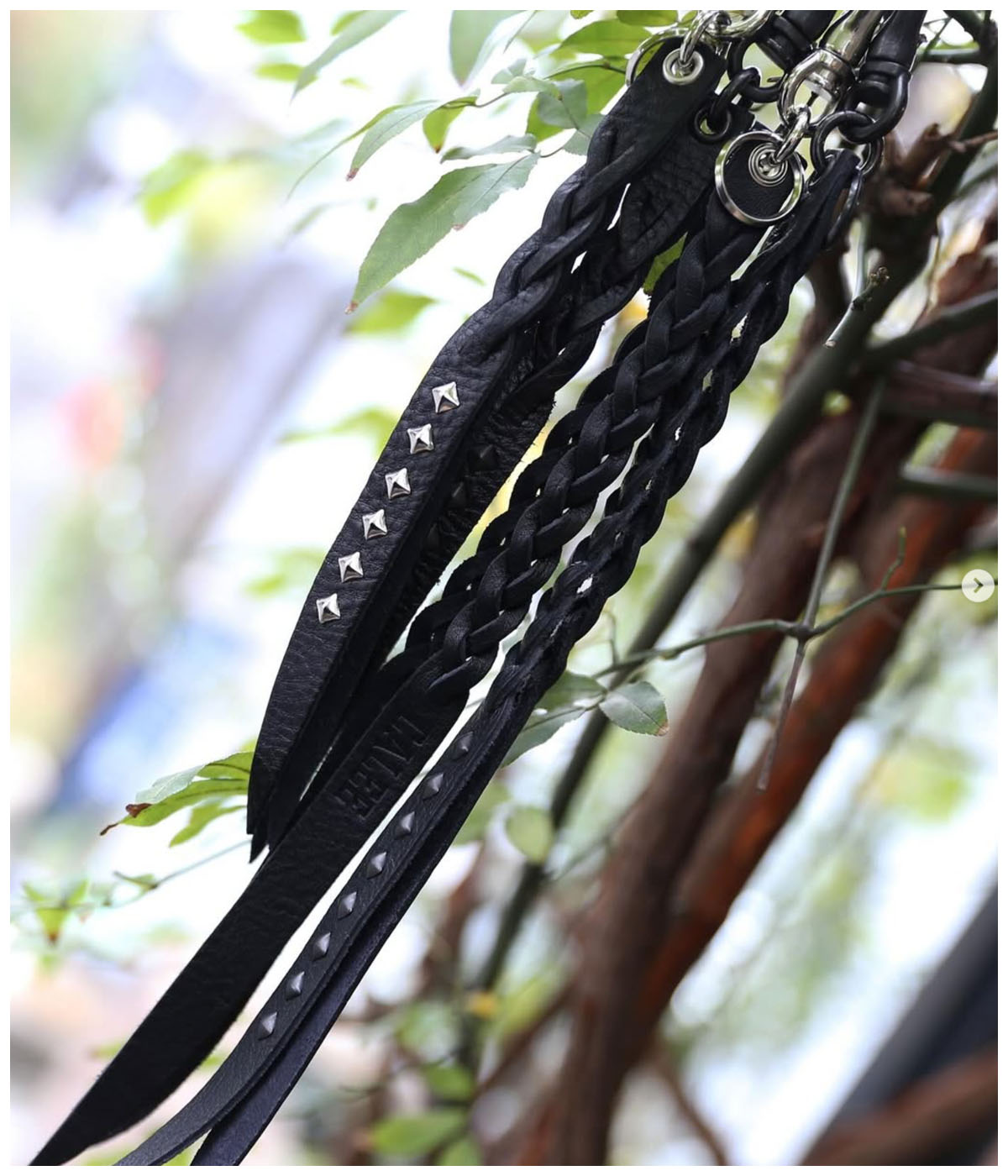 STUDS & KNITTING LEATHER LONG KEY RING -TYPE A-【2 Colors Available】