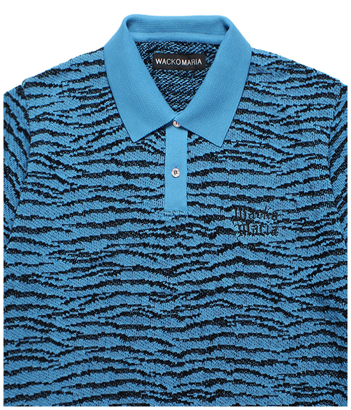 TIGER JACQUARD KNIT POLO SHIRT【BLUE】