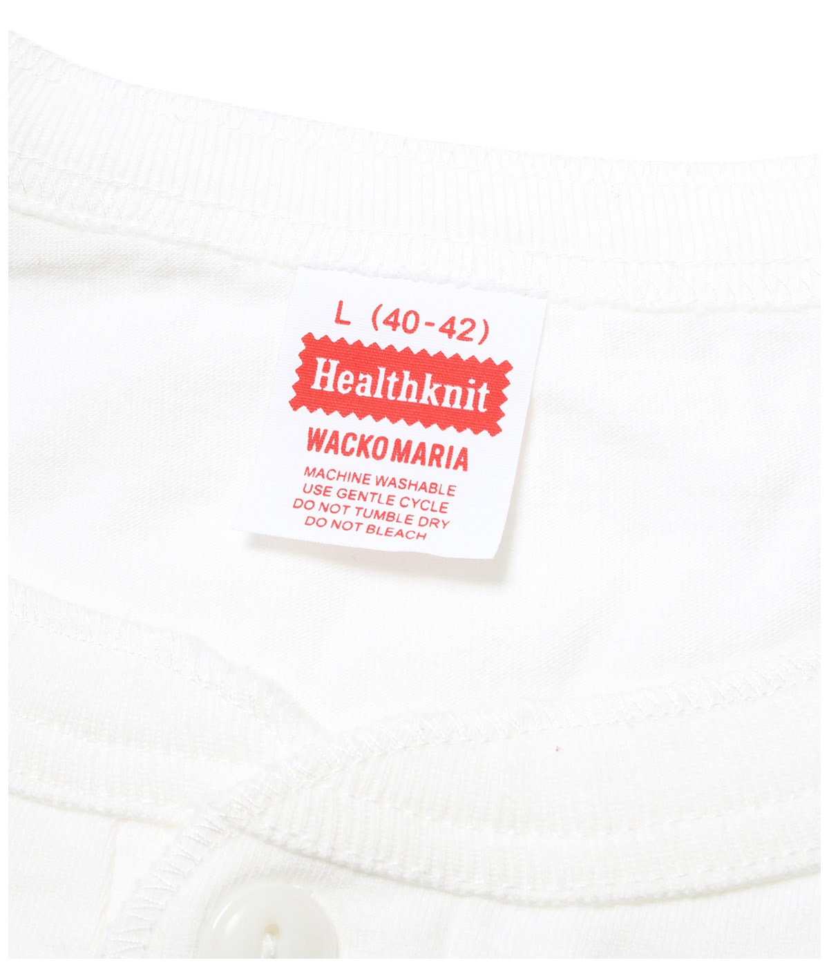 HEALTHKNIT / HENRY NECK T-SHIRT【WHITE】｜WACKO MARIA｜MELTING POT