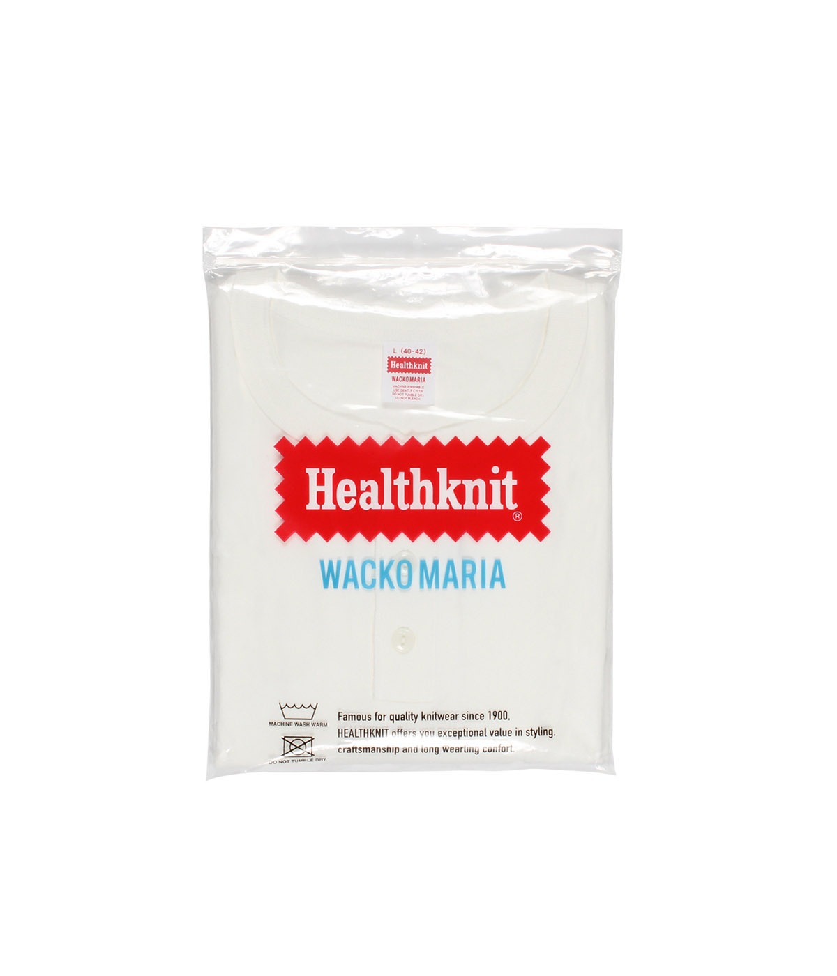 HEALTHKNIT / HENRY NECK T-SHIRT【WHITE】｜WACKO MARIA｜MELTING POT