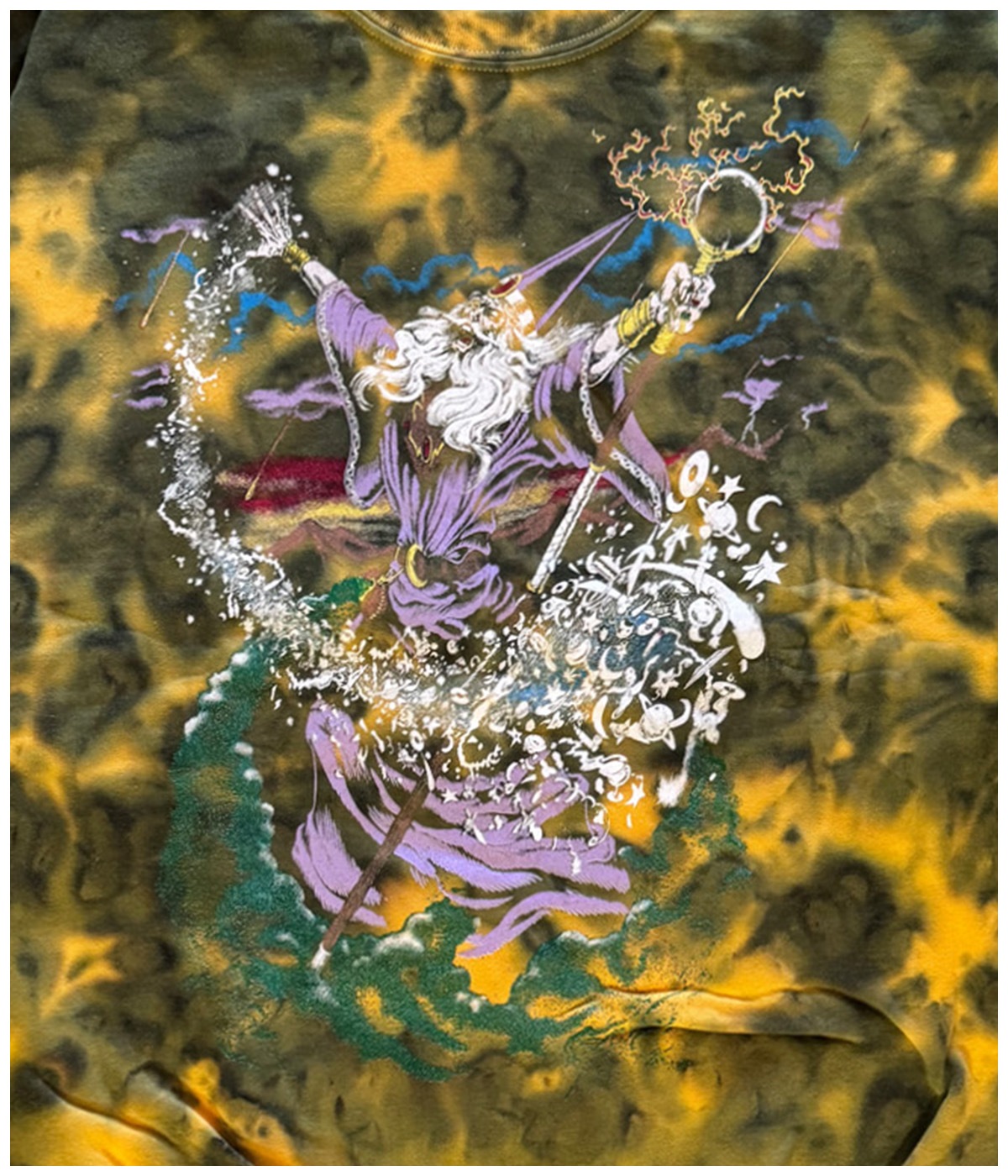 WIZARD TIE DYE SWEAT SHIRT【YELLOW】