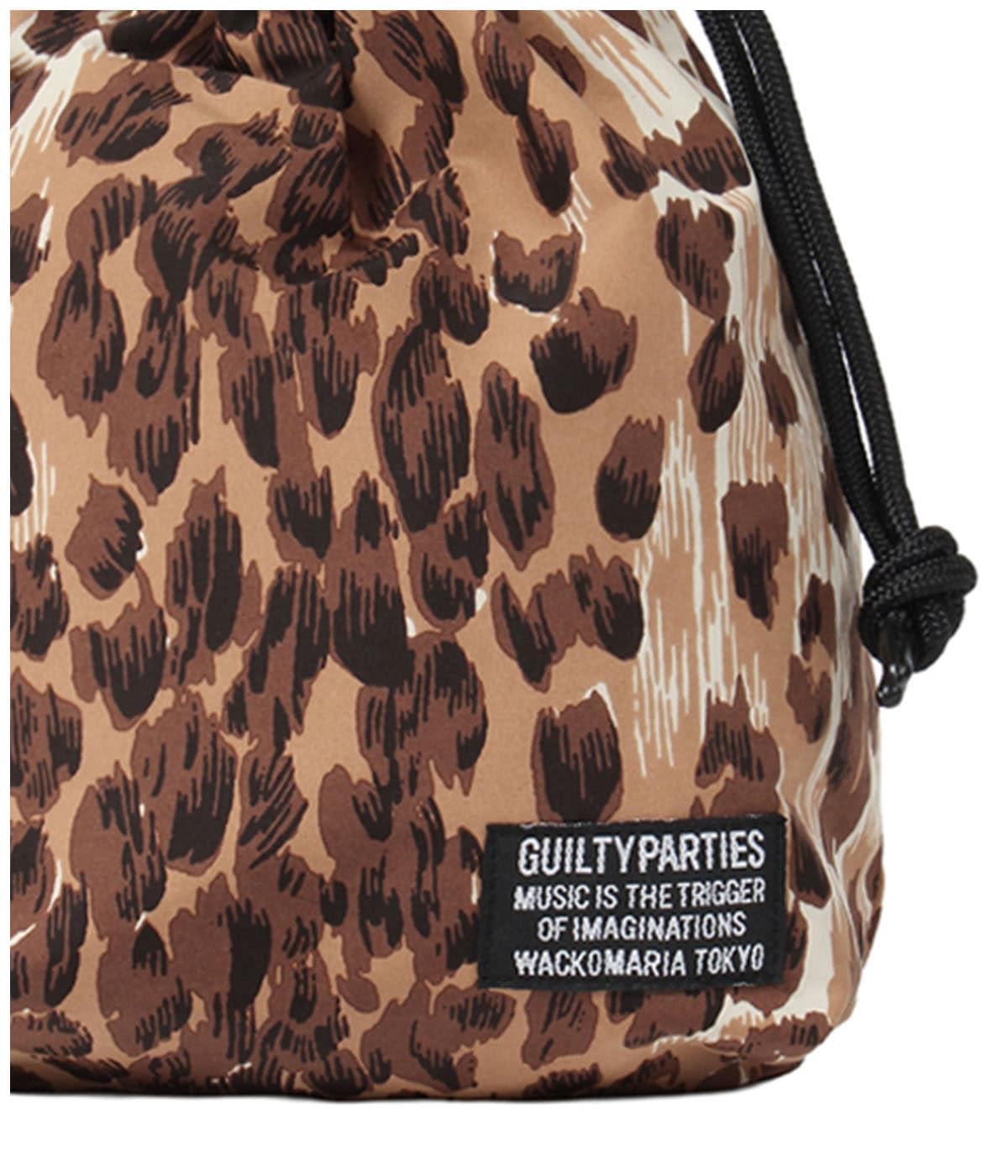 WACKO MARIA LEOPARD DRAWSTRING BAG BLUE WACKO MARIA x PORTER