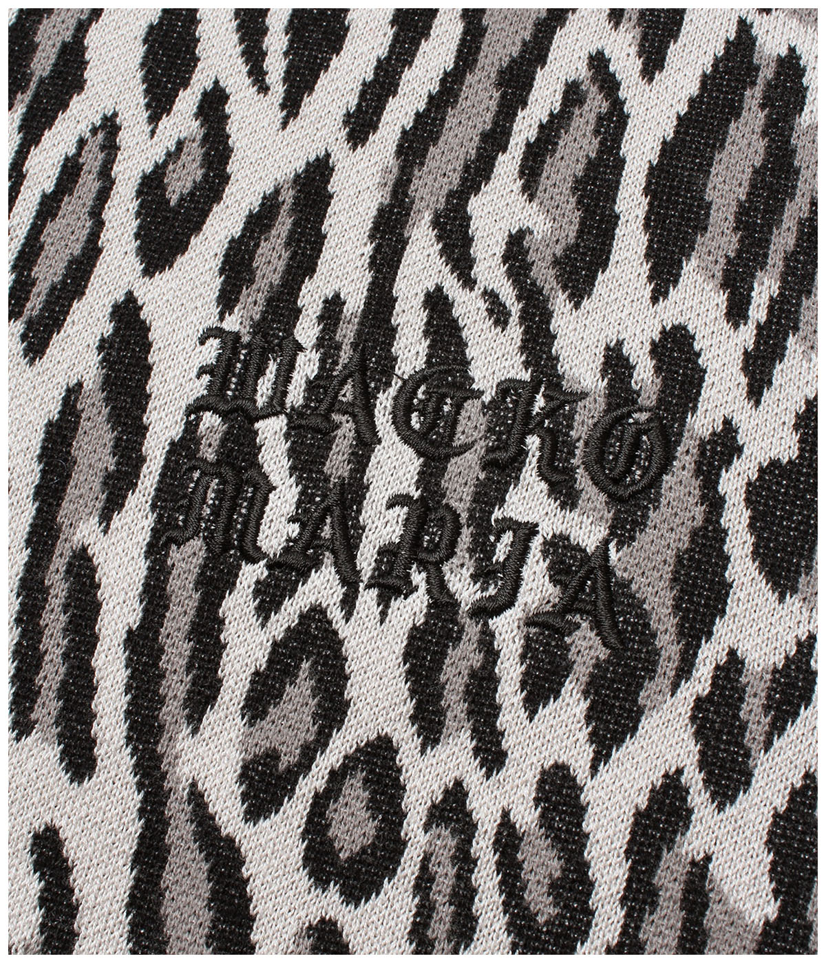 LEOPARD JACQUARD KNIT POLO SHIRT (TYPE-1)【IVORY】