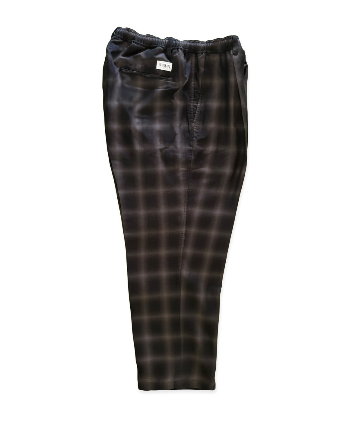 RAYON OMBRE CHECK EASY PANTS【BLACK】