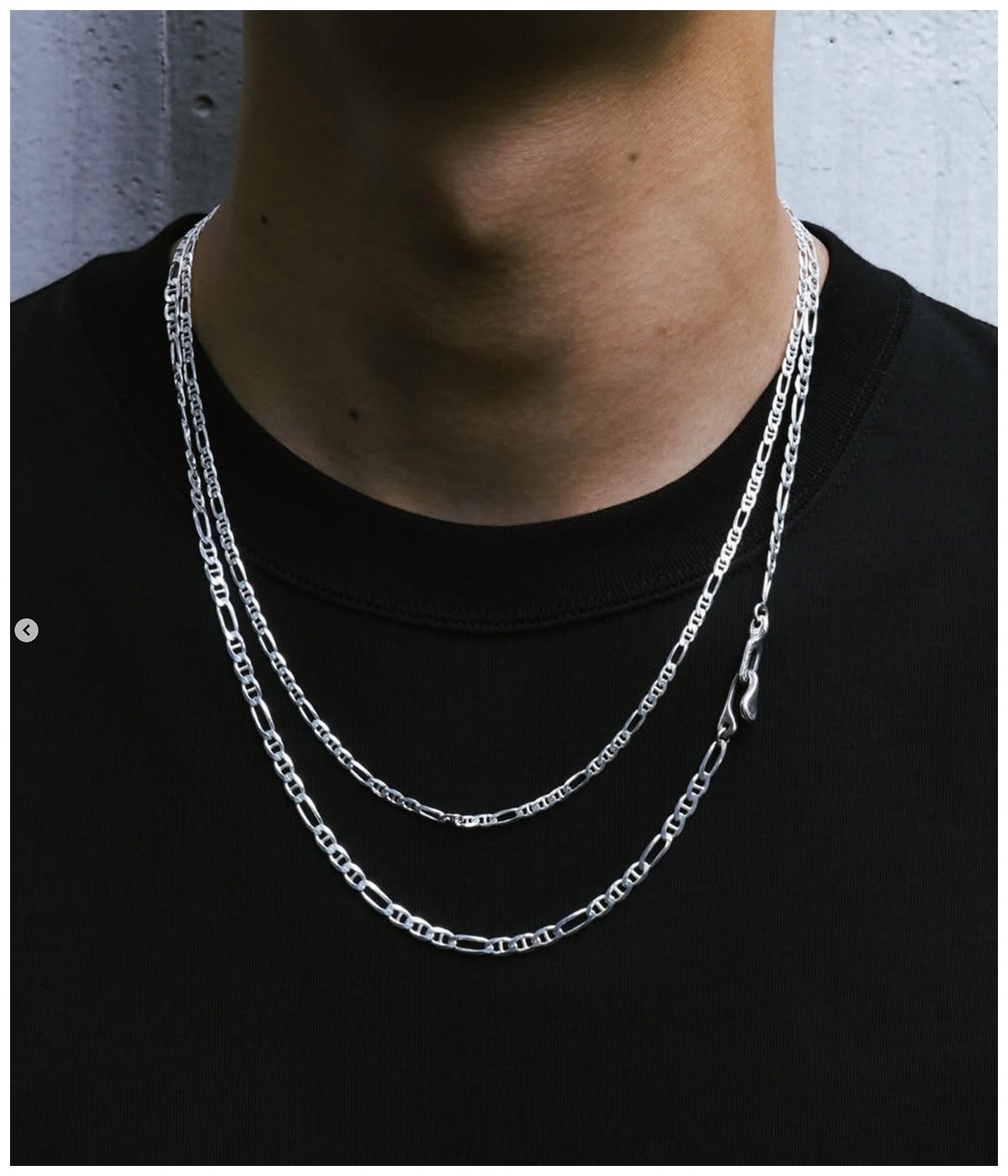 Stud Link Figaro Chain【SILVER950】