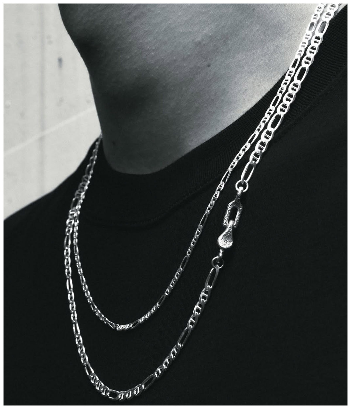 Stud Link Figaro Chain【SILVER950】
