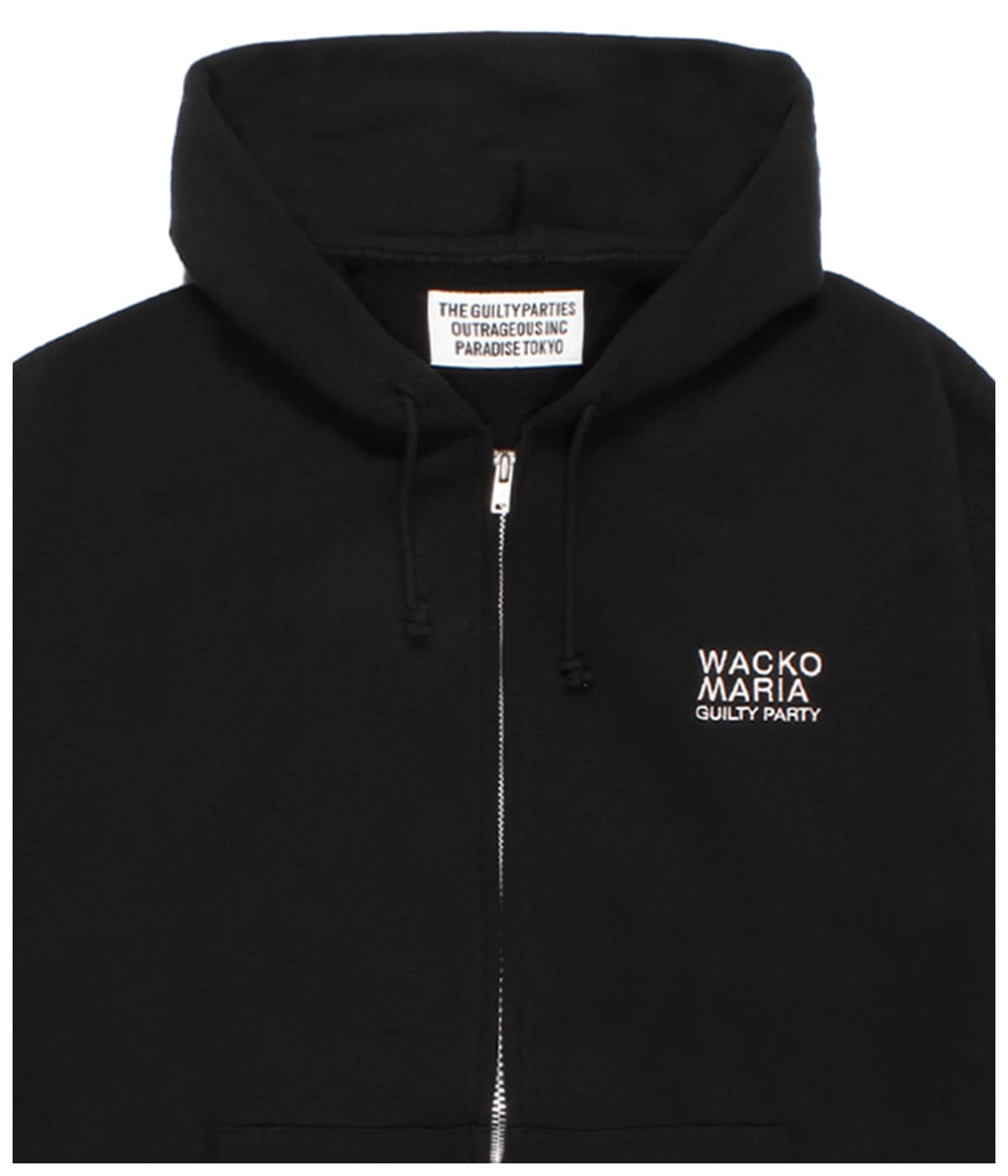 MIDDLE WEIGHT ZIP UP HOODED SWEAT SHIRT【BLACK】｜WACKO MARIA
