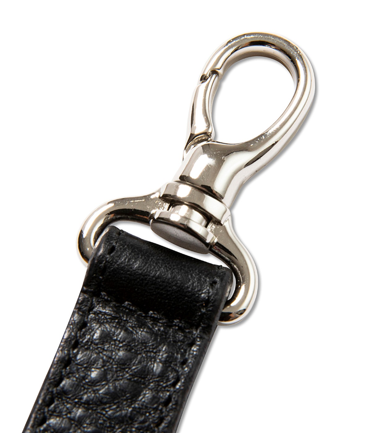 SILVER STAR CONCHO LEATHER KEY RING -TYPE B-【BLACK】