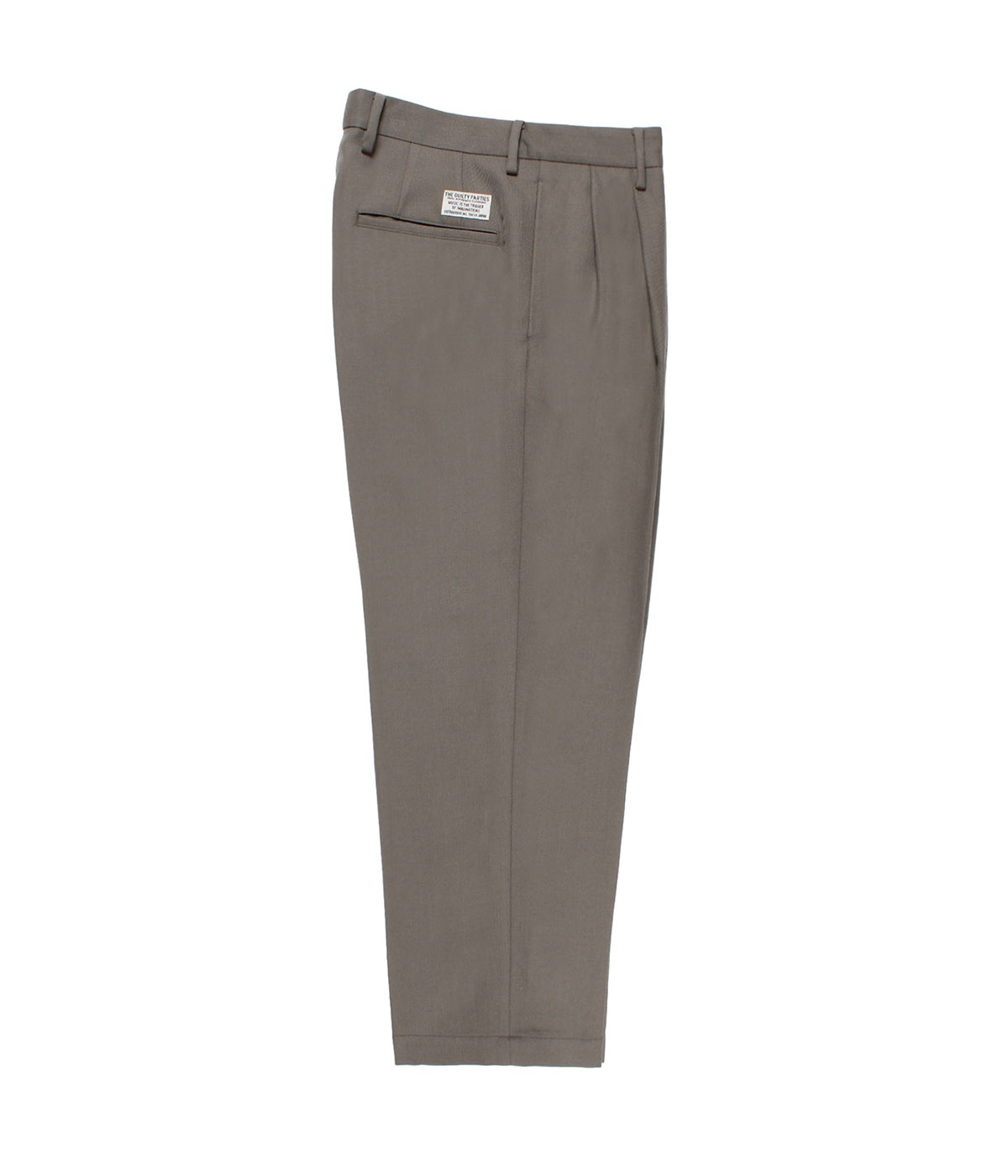 DOUBLE PLEATED WOOL TROUSERS【GRAY】