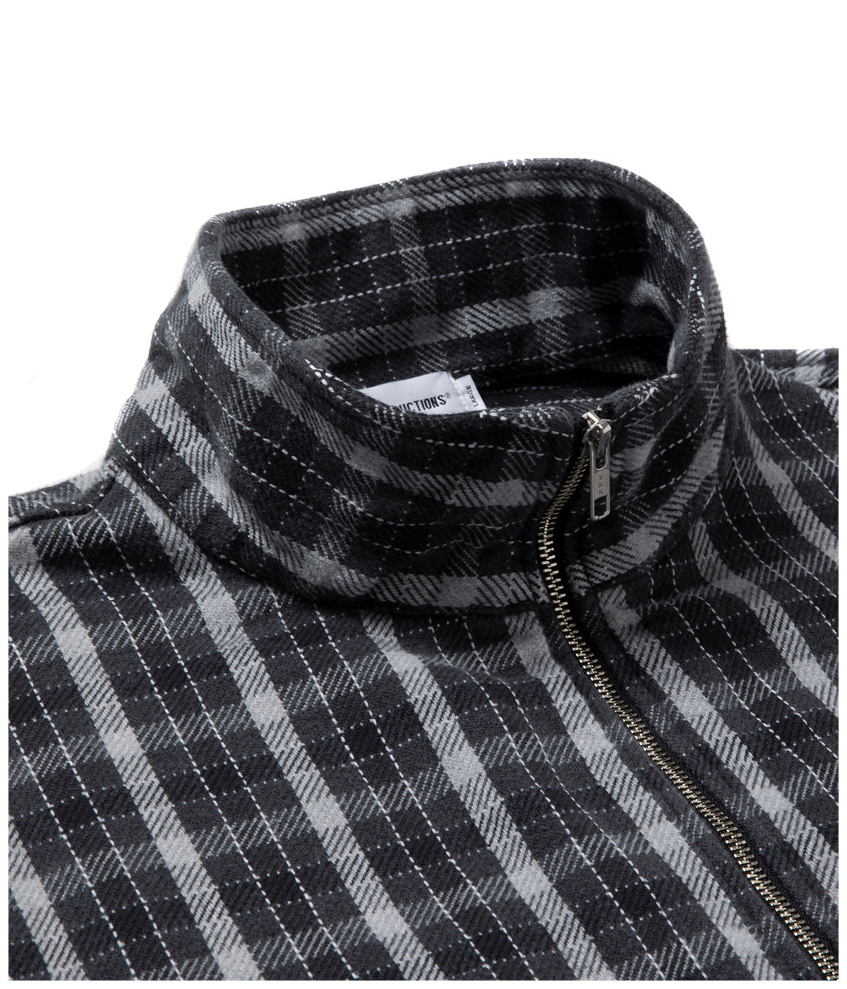 AD Processing Heavy Flannel Check Half Zip Pullover【BLACK
