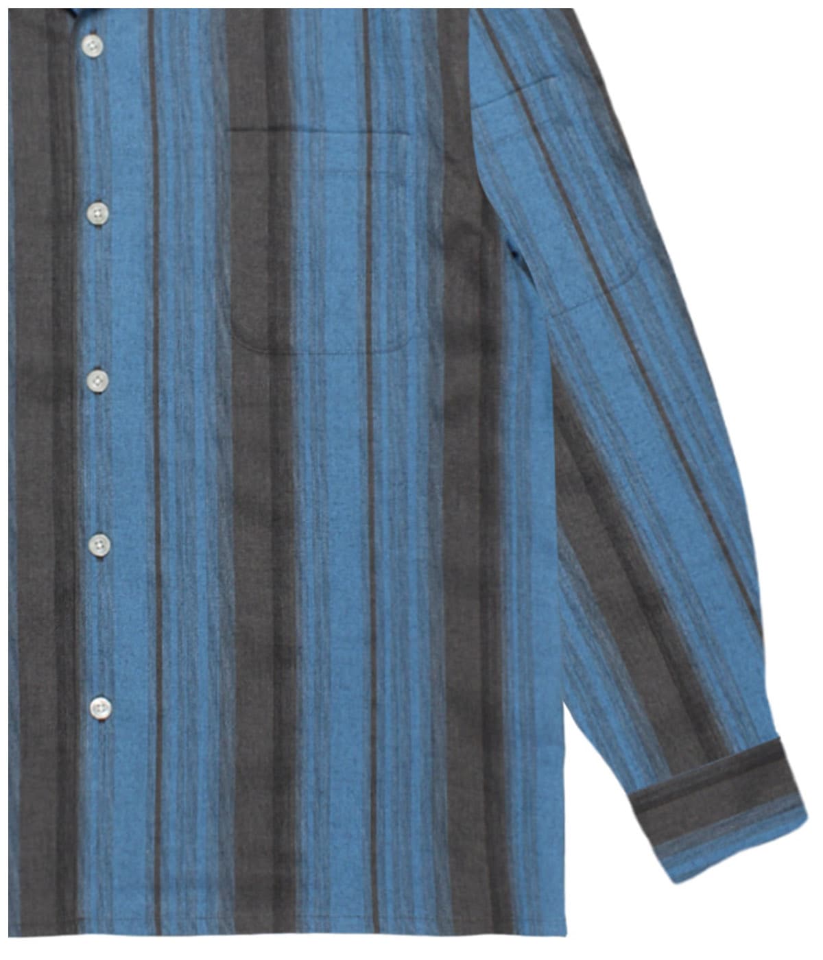 OMBRE STRIPED OPEN COLLAR SHIRT L/S【BLUE】｜WACKO MARIA｜MELTING