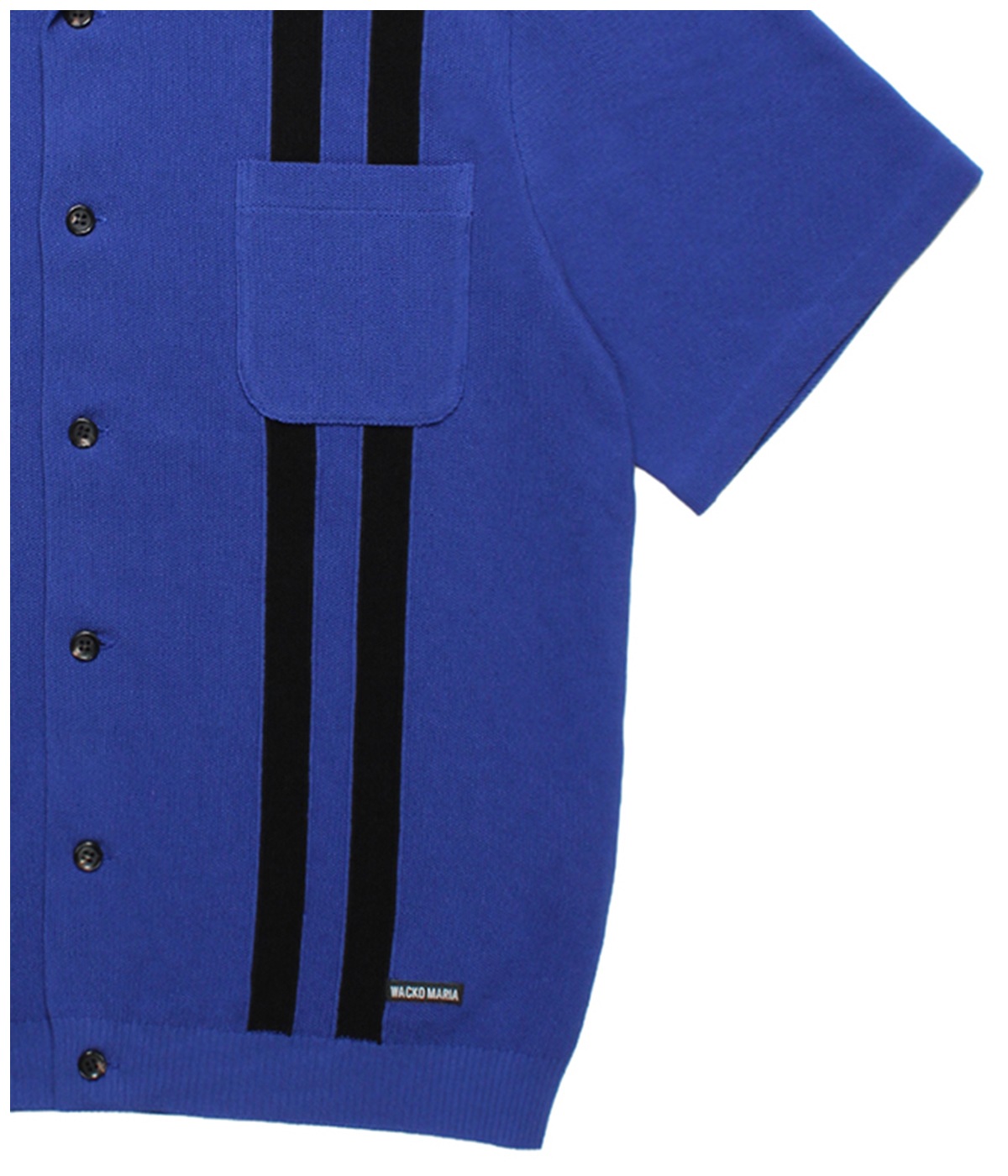 KNIT OPEN COLLAR SHIRT (TYPE-1)【BLUE】