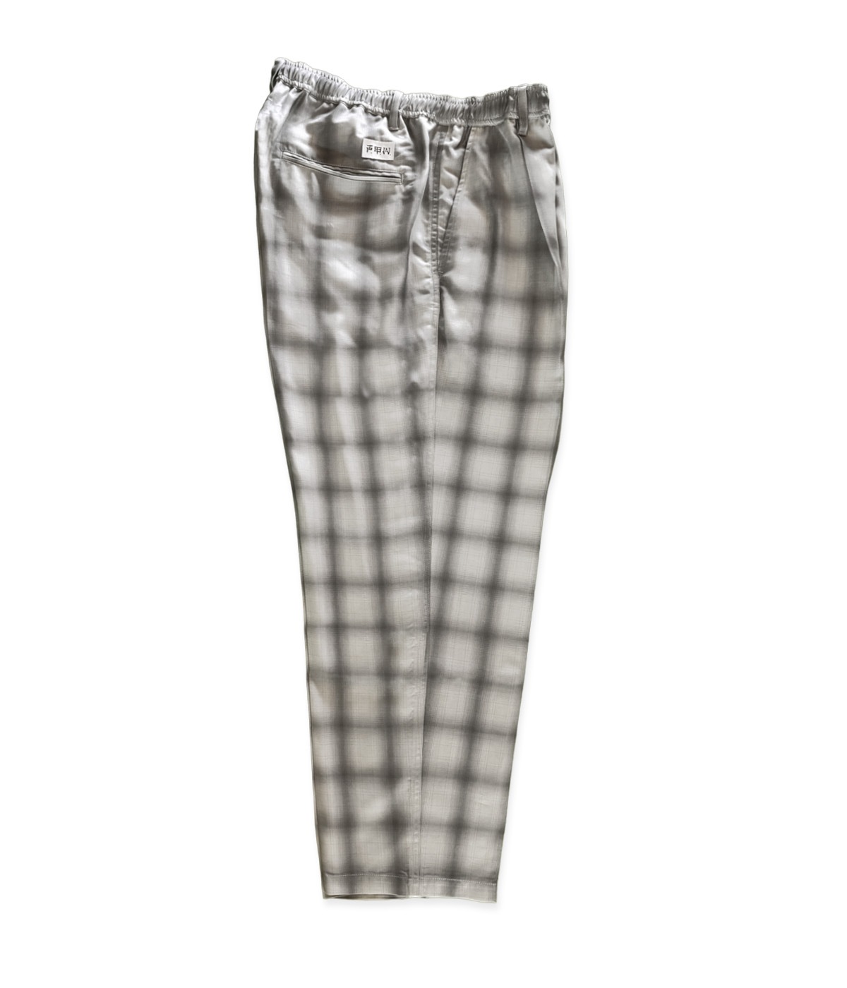 RAYON OMBRE CHECK EASY PANTS【WHITE】
