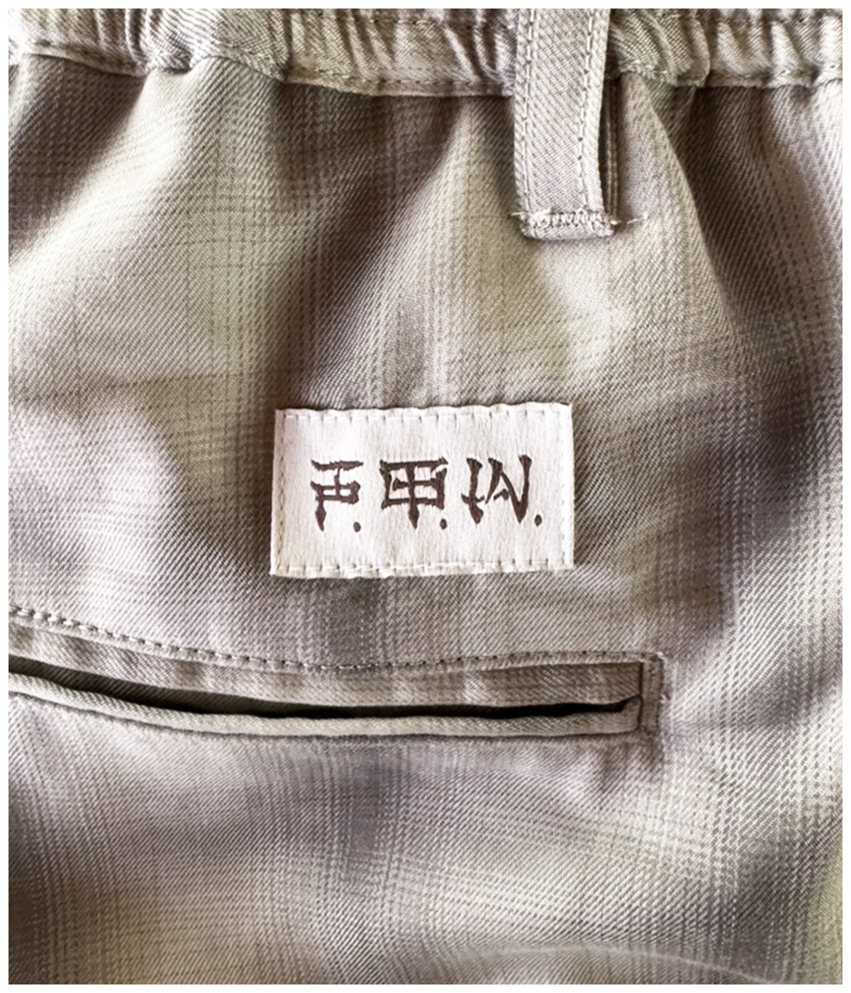 RAYON OMBRE CHECK EASY PANTS【WHITE】