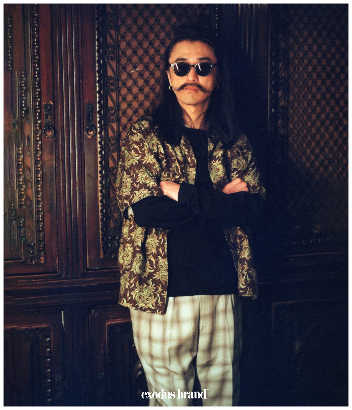 RAYON OMBRE CHECK EASY PANTS【WHITE】