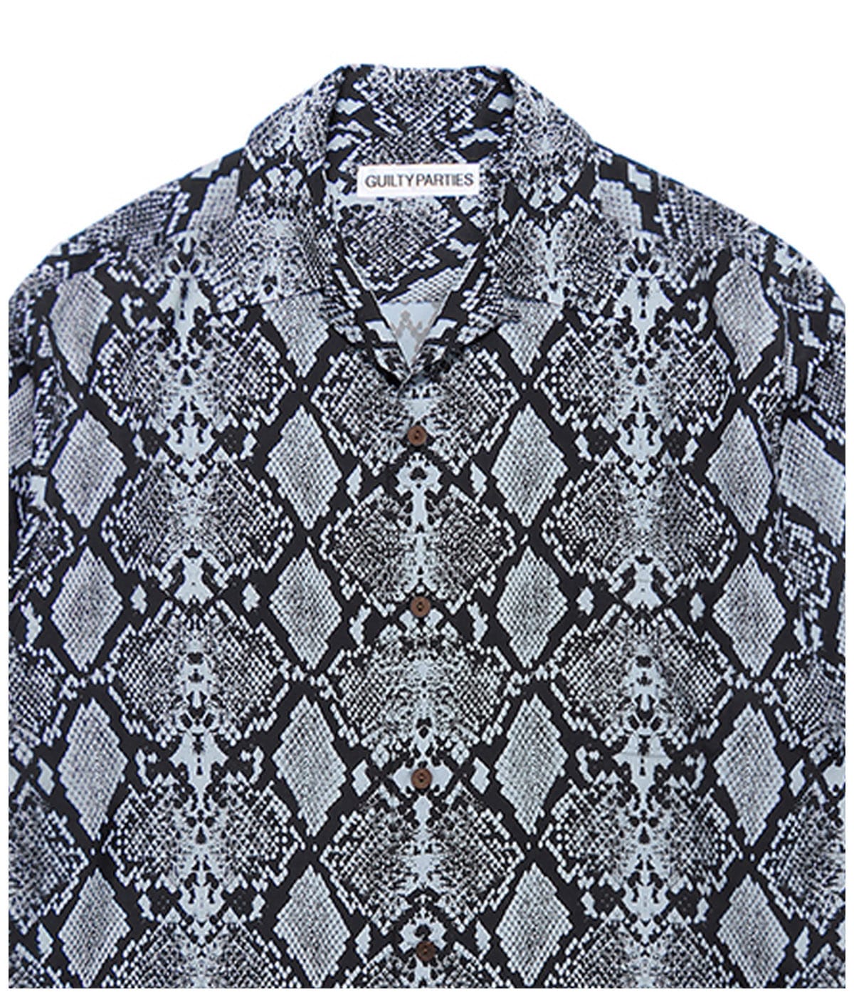 PYTHON OPEN COLLAR SHIRT (TYPE-6)【BLUEGRAY】|WACKO MARIA|MELTING POT(正規 ...
