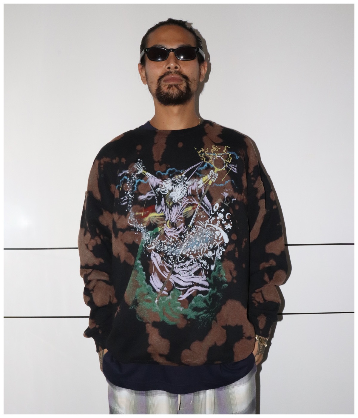 WIZARD TIE DYE SWEAT SHIRT【BLACK】｜EXODUS｜MELTING POT（正規取扱