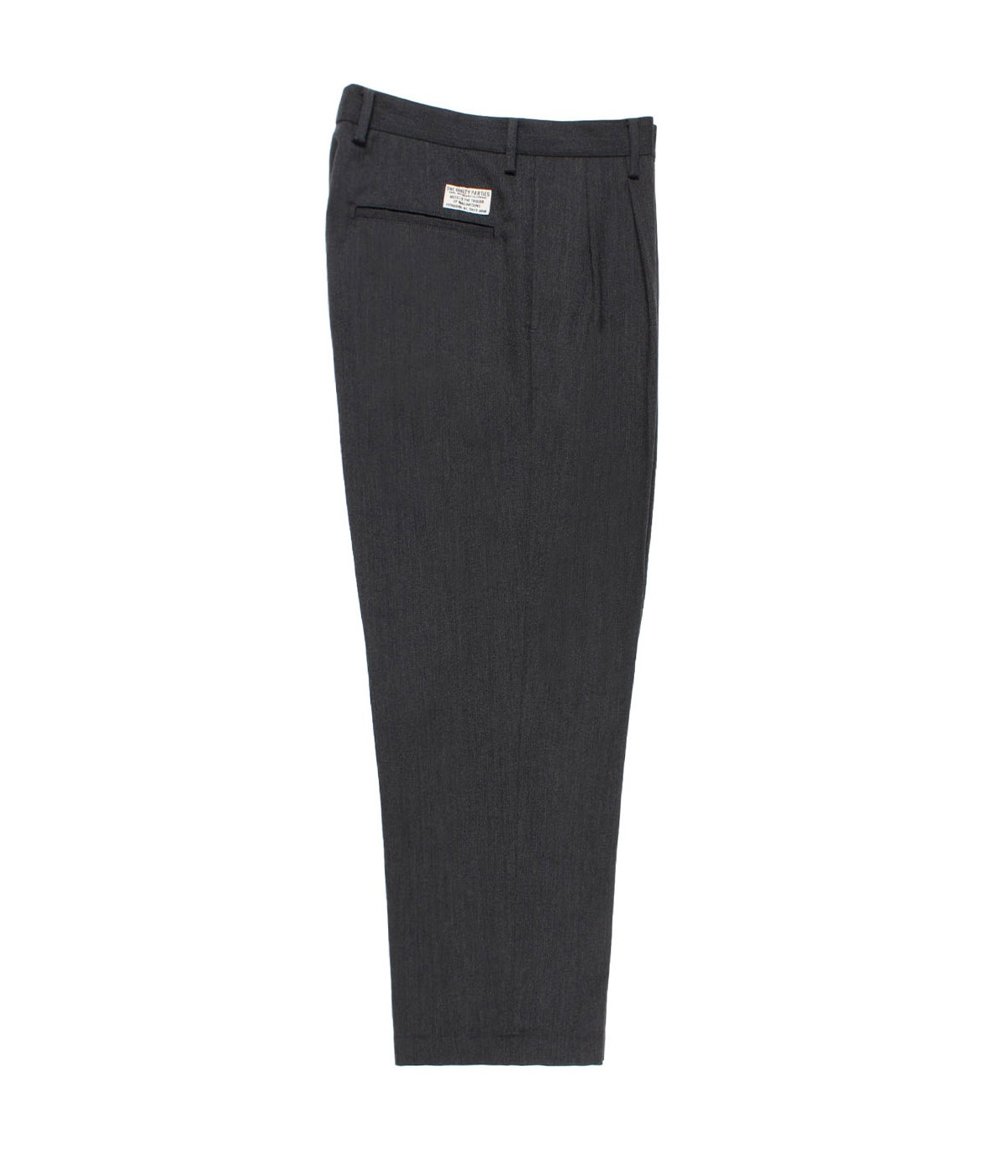DOUBLE PLEATED WOOL TROUSERS【CHARCOAL】