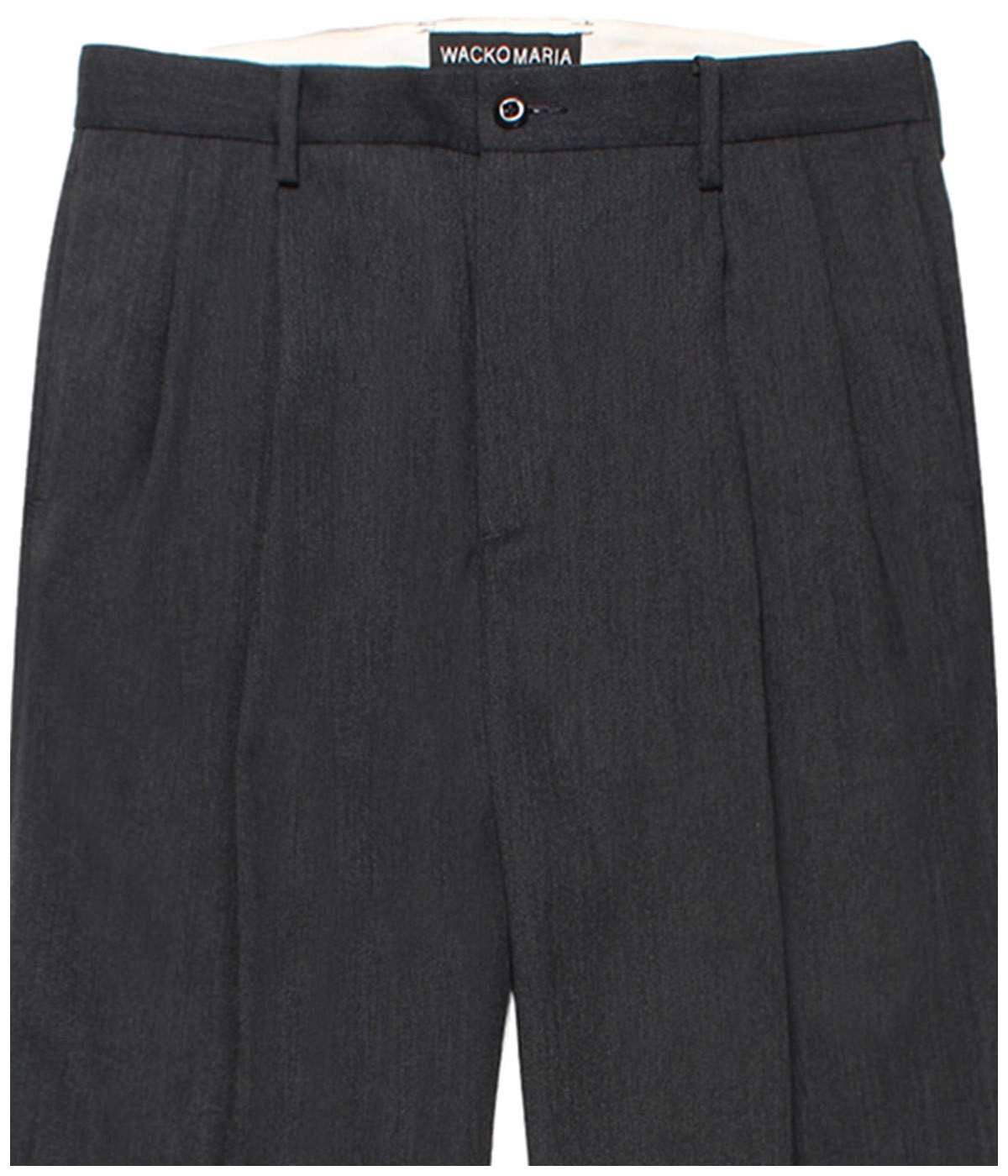 DOUBLE PLEATED WOOL TROUSERS【CHARCOAL】