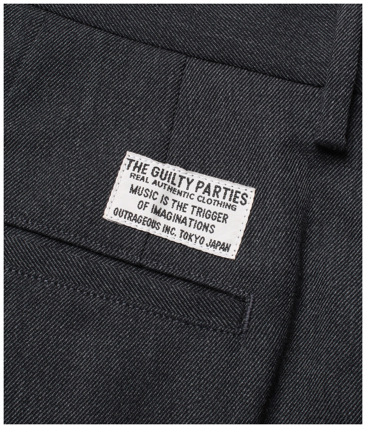 DOUBLE PLEATED WOOL TROUSERS【CHARCOAL】