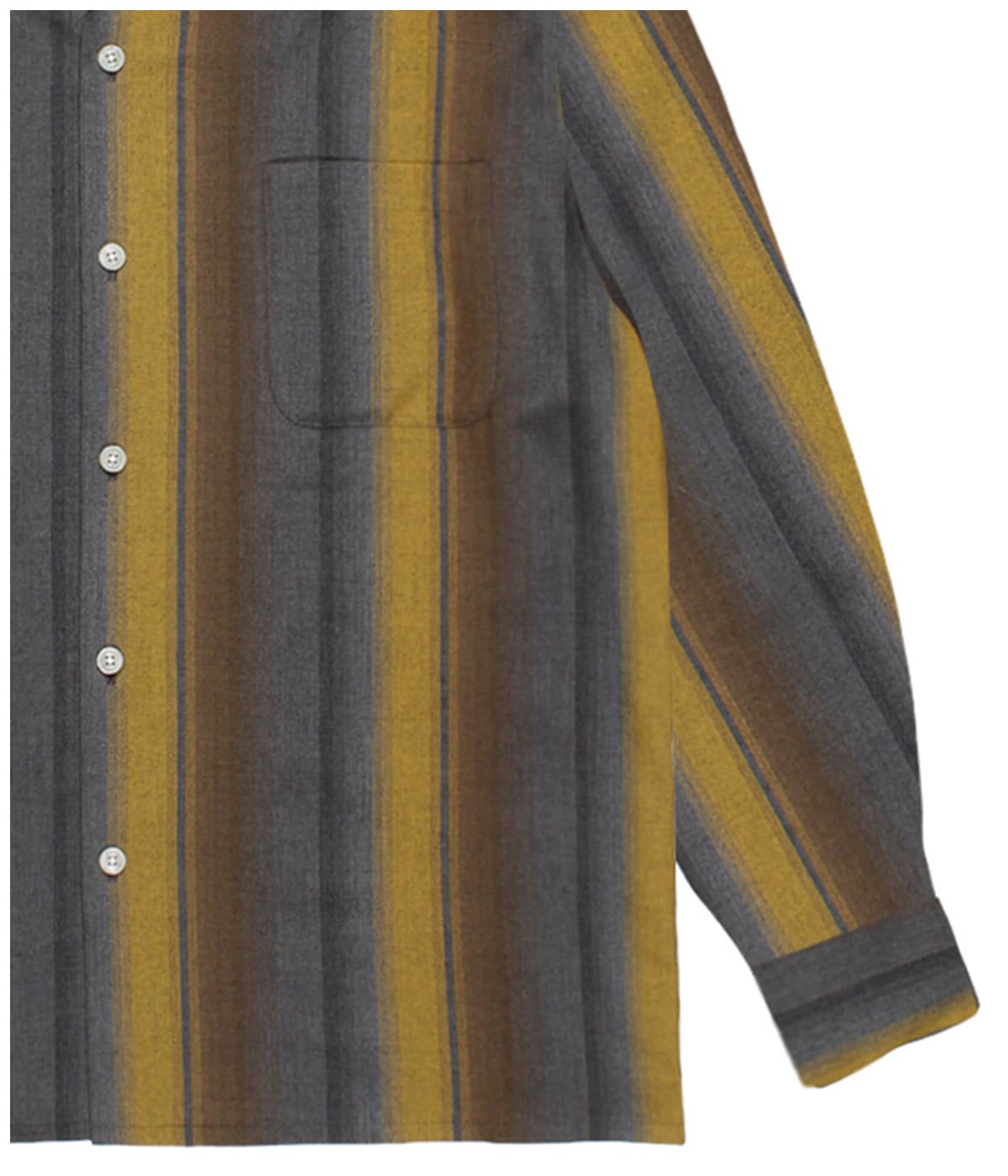 OMBRE STRIPED OPEN COLLAR SHIRT L/S【YELLOW】｜WACKO MARIA