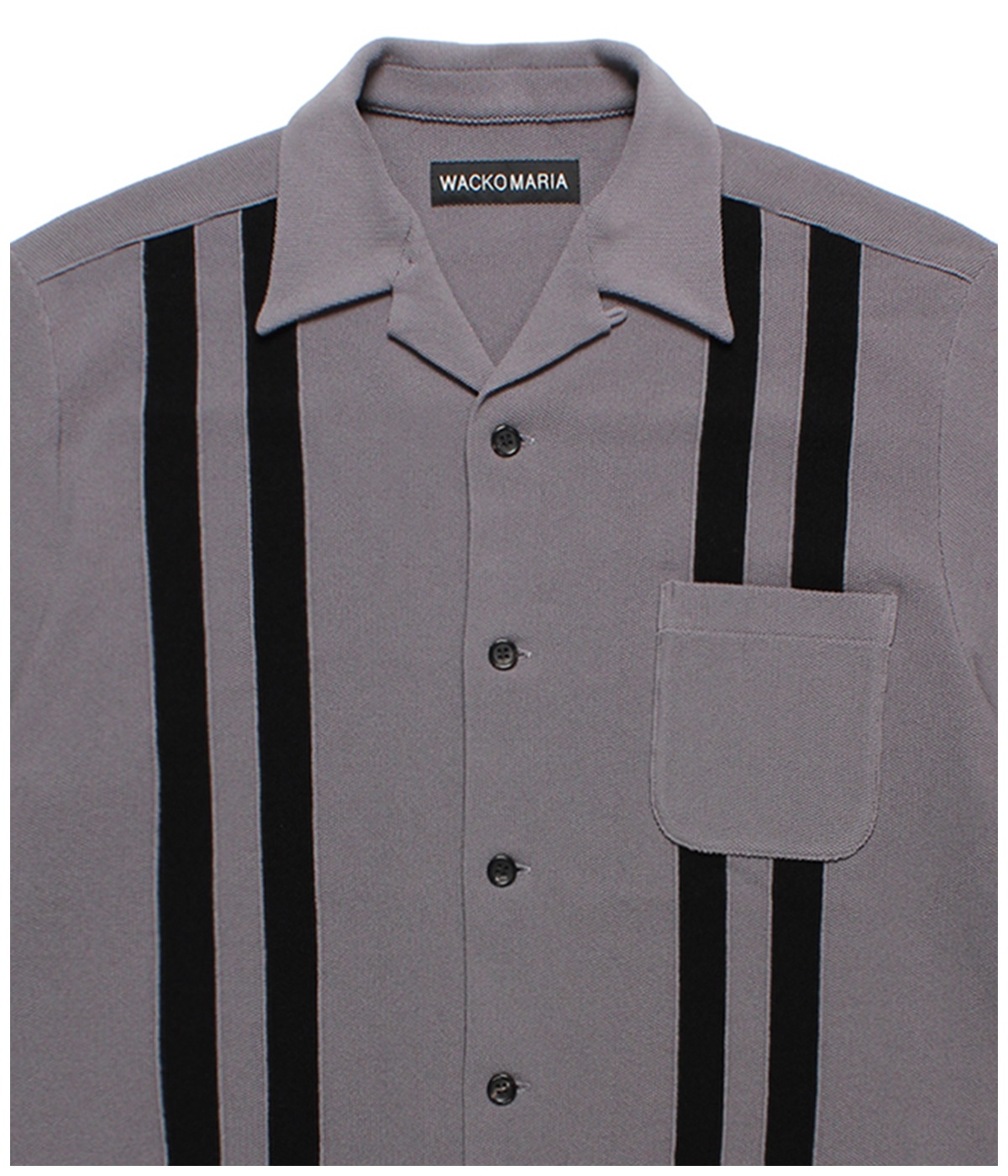 KNIT OPEN COLLAR SHIRT (TYPE-1)【GRAY】