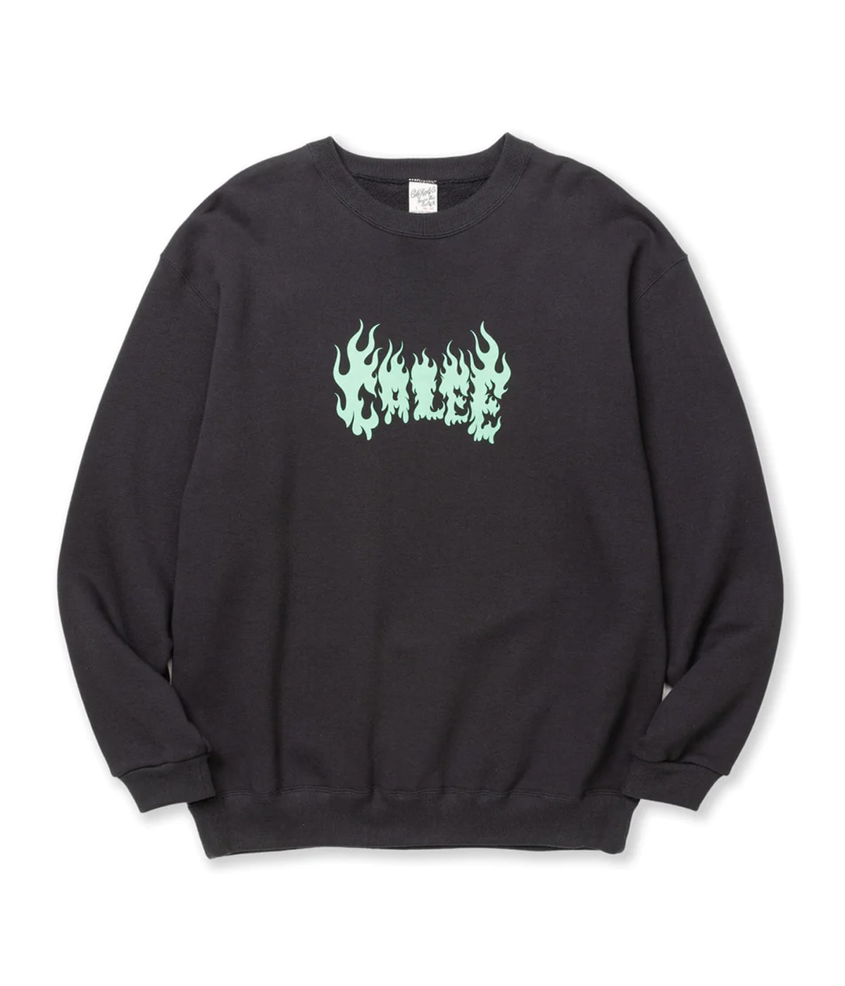 【CALEE】FLAME DRAGON LOGO CREW NECK SW FLAME DRAGON LOGO CREW NECK SW【CHARCOAL】｜CALEE｜MELTING