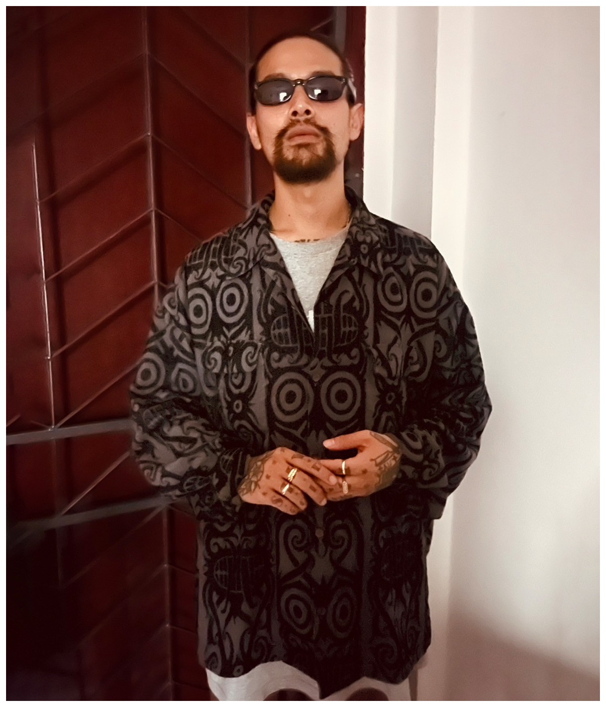 BORNEO FLANNEL L/S SHIRTS【GREY×BLACK】