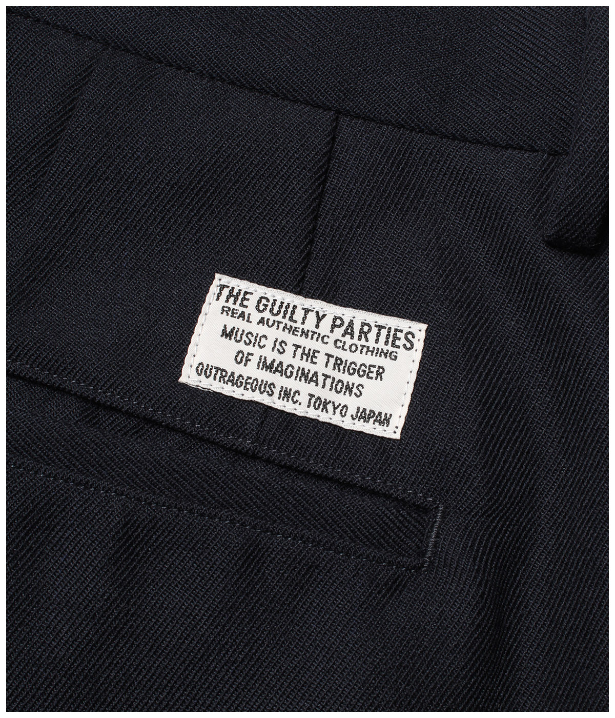 DOUBLE PLEATED WOOL TROUSERS【NAVY】