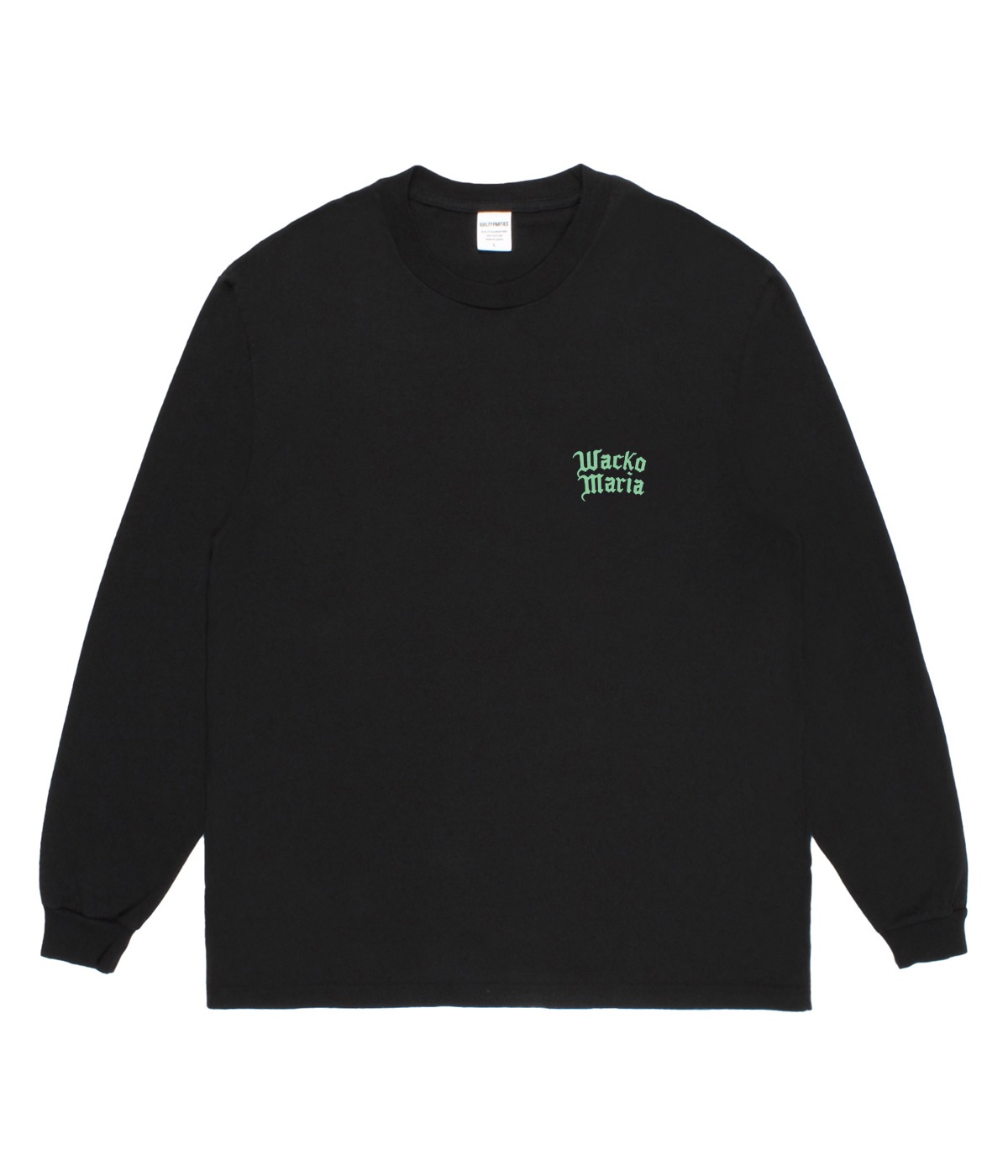 トップス WACKO MARIA WASHED LONG SLEEVE T-SHIRT WASHED HEAVY WEIGHT LONG SLEEVE T-SHIRT (TYPE-2)【BLACK-GREEN