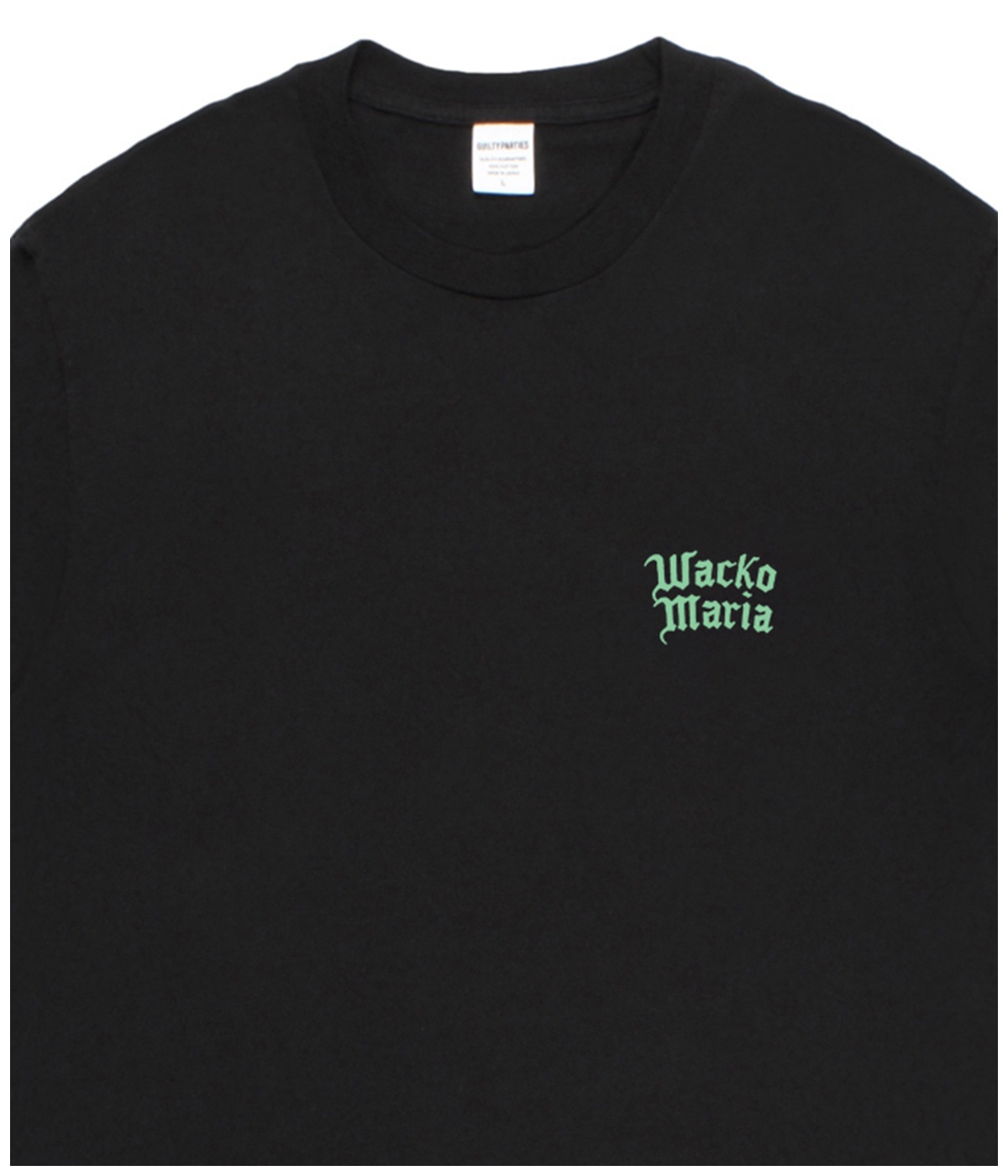 XL wackomaria washed heavy weightロンT 黒緑 WASHED HEAVY WEIGHT LONG SLEEVE T-SHIRT (TYPE-2)【BLACK-GREEN