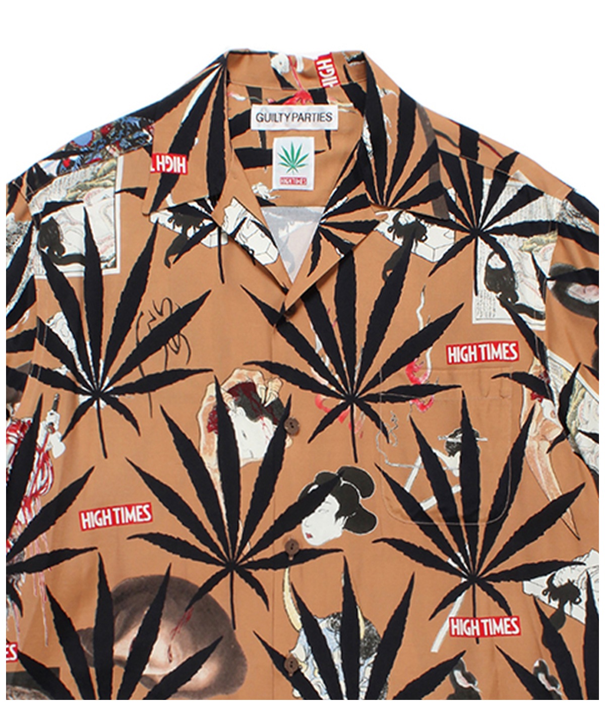 HIGH TIMES / HAWAIIAN SHIRT (TYPE-2)【BROWN】｜WACKO MARIA