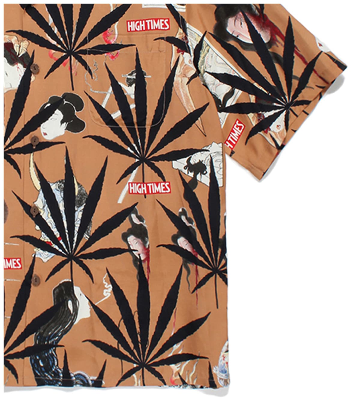 HIGH TIMES / HAWAIIAN SHIRT (TYPE-2)【BROWN】｜WACKO MARIA