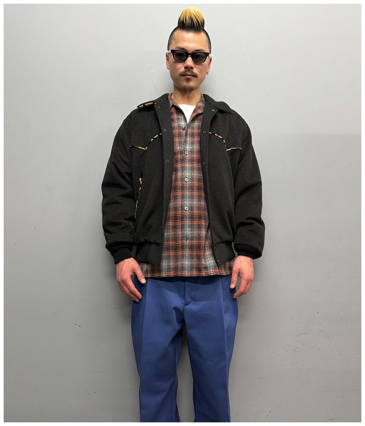 DOUBLE PLEATED CHINO TROUSERS【BLUE】｜WACKO MARIA｜MELTING POT