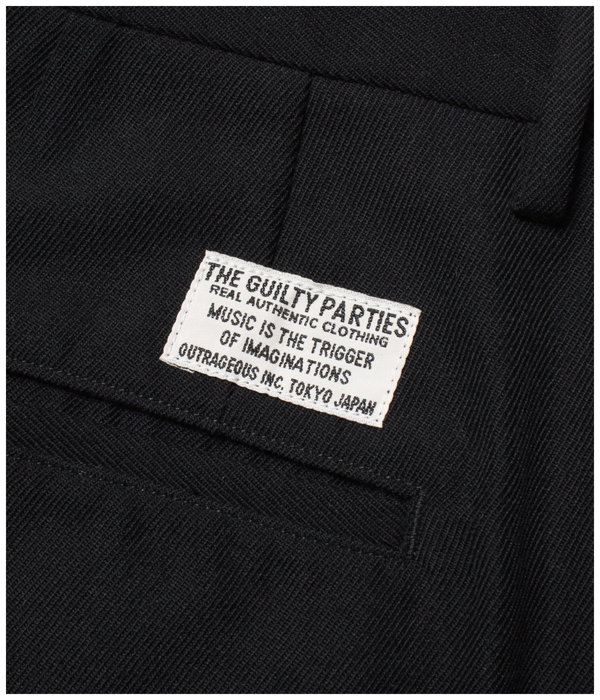 DOUBLE PLEATED WOOL TROUSERS【BLACK】