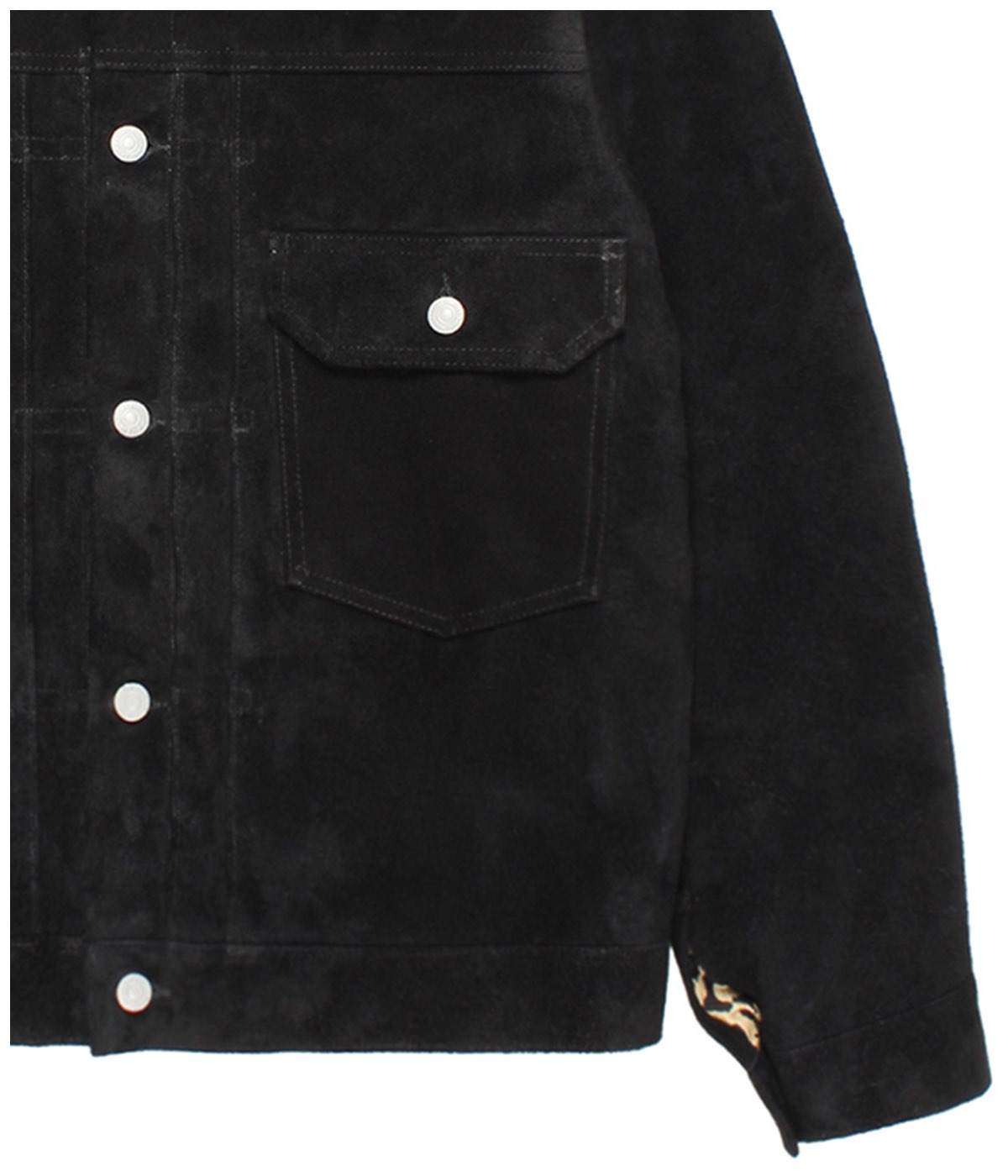 SUEDE LEATHER TRUCKER JACKET (TYPE-2)【BLACK】