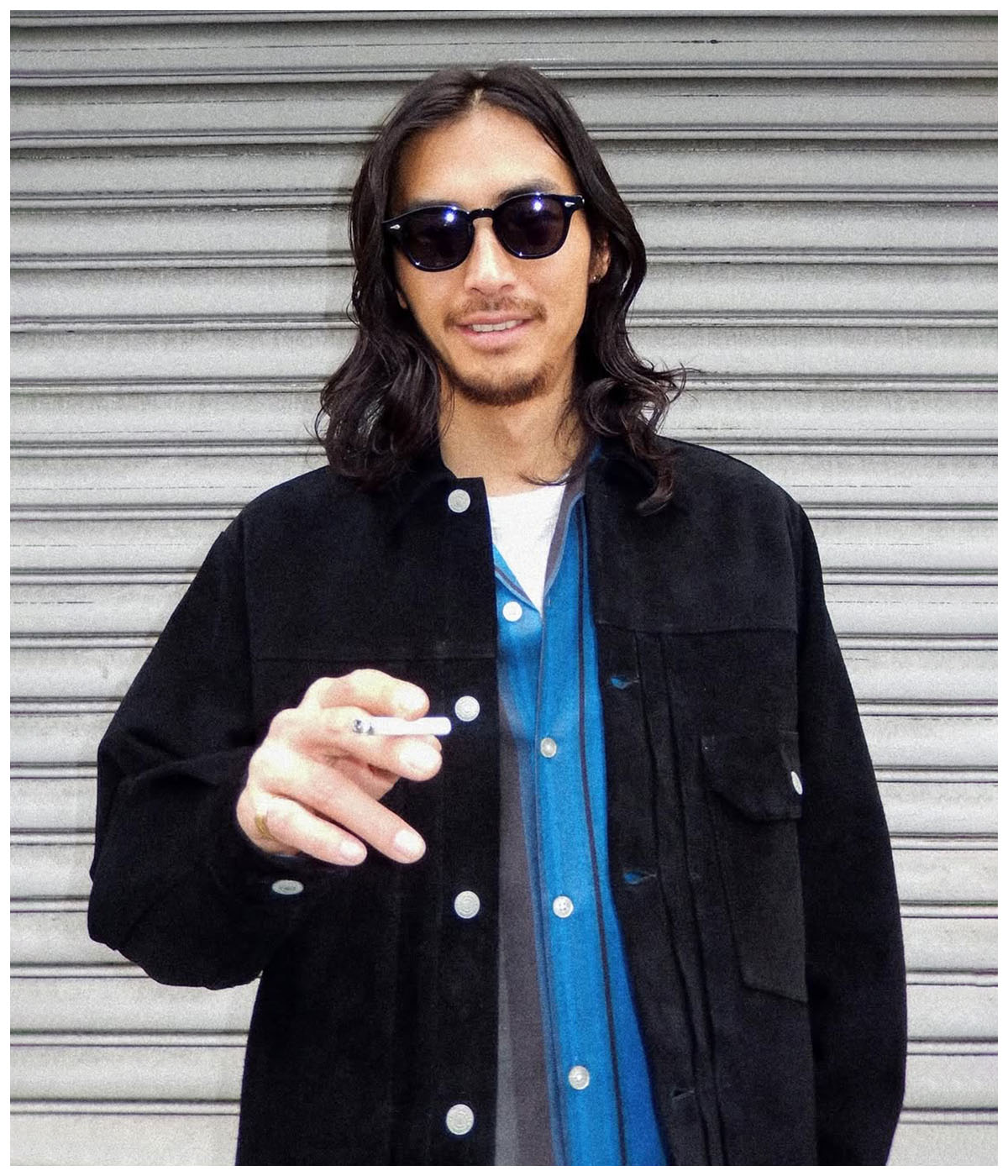 SUEDE LEATHER TRUCKER JACKET (TYPE-2)【BLACK】