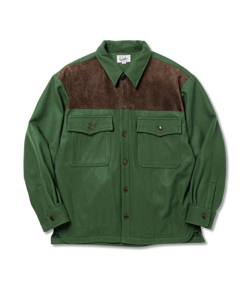 M/S OVER SHILHOUETTE SHIRT JACKET【BLUE】