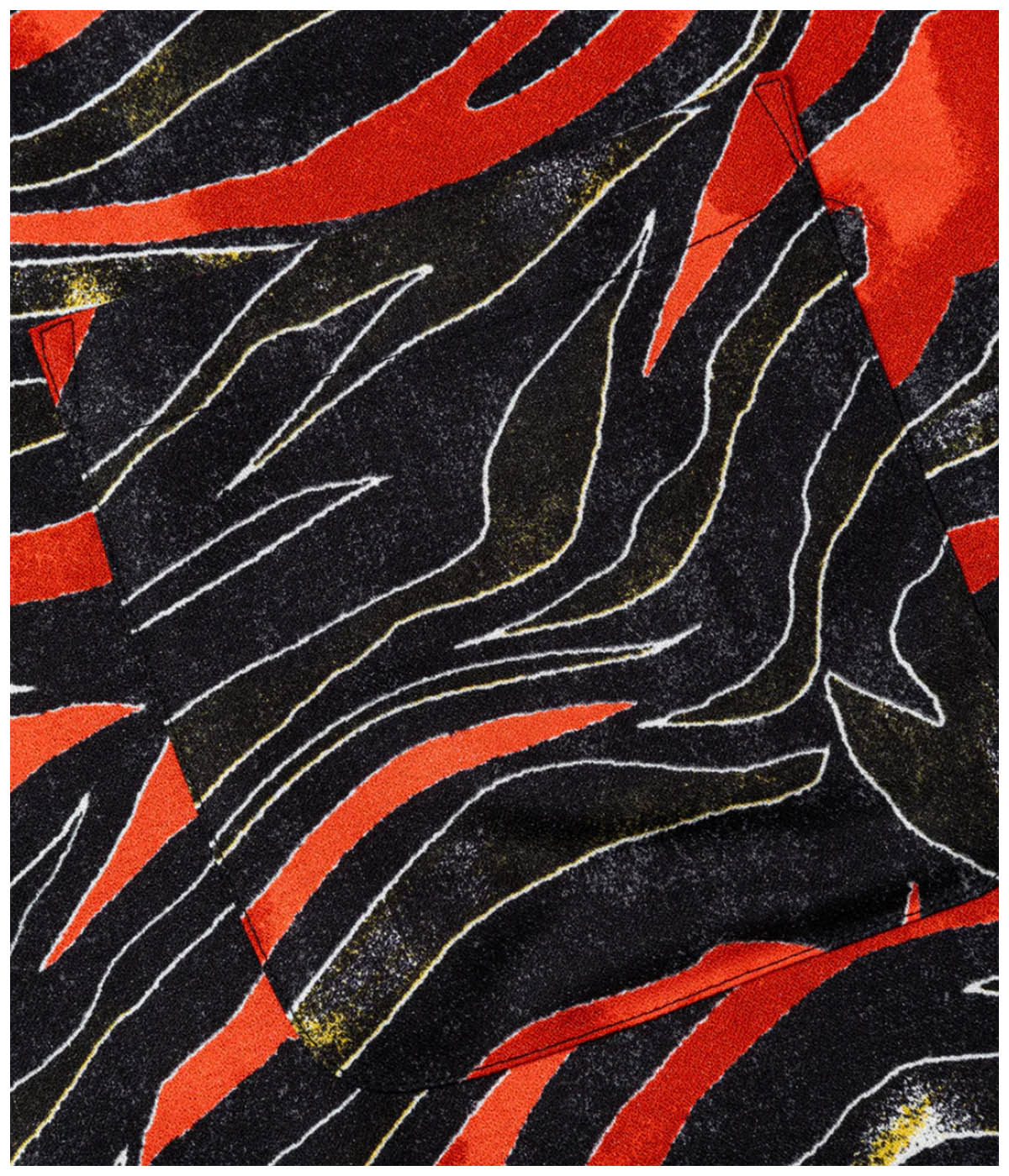 CAMO PATTERN OPEN COLLAR SH【BLACK/RED】