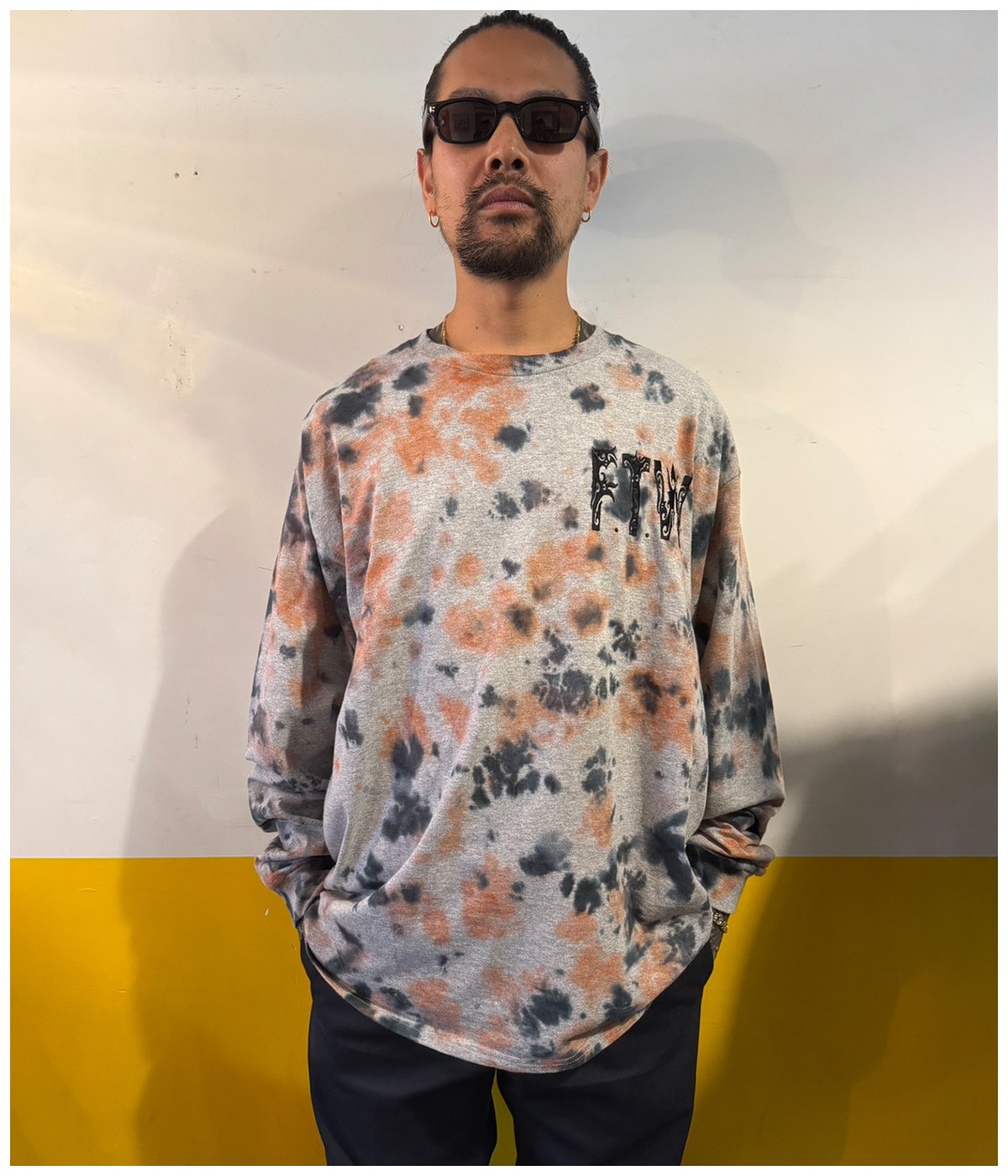 BORNEO F.T.W. TIE DYE L/S T SHIRT【GREY】