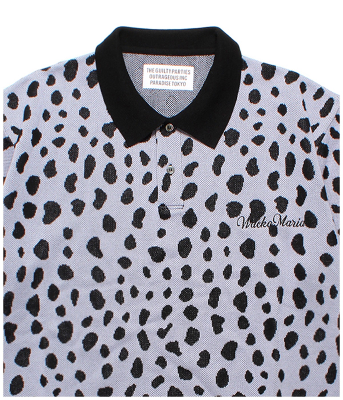 LEOPARD JACQUARD KNIT POLO SHIRT【PURPLE】｜WACKO MARIA｜MELTING