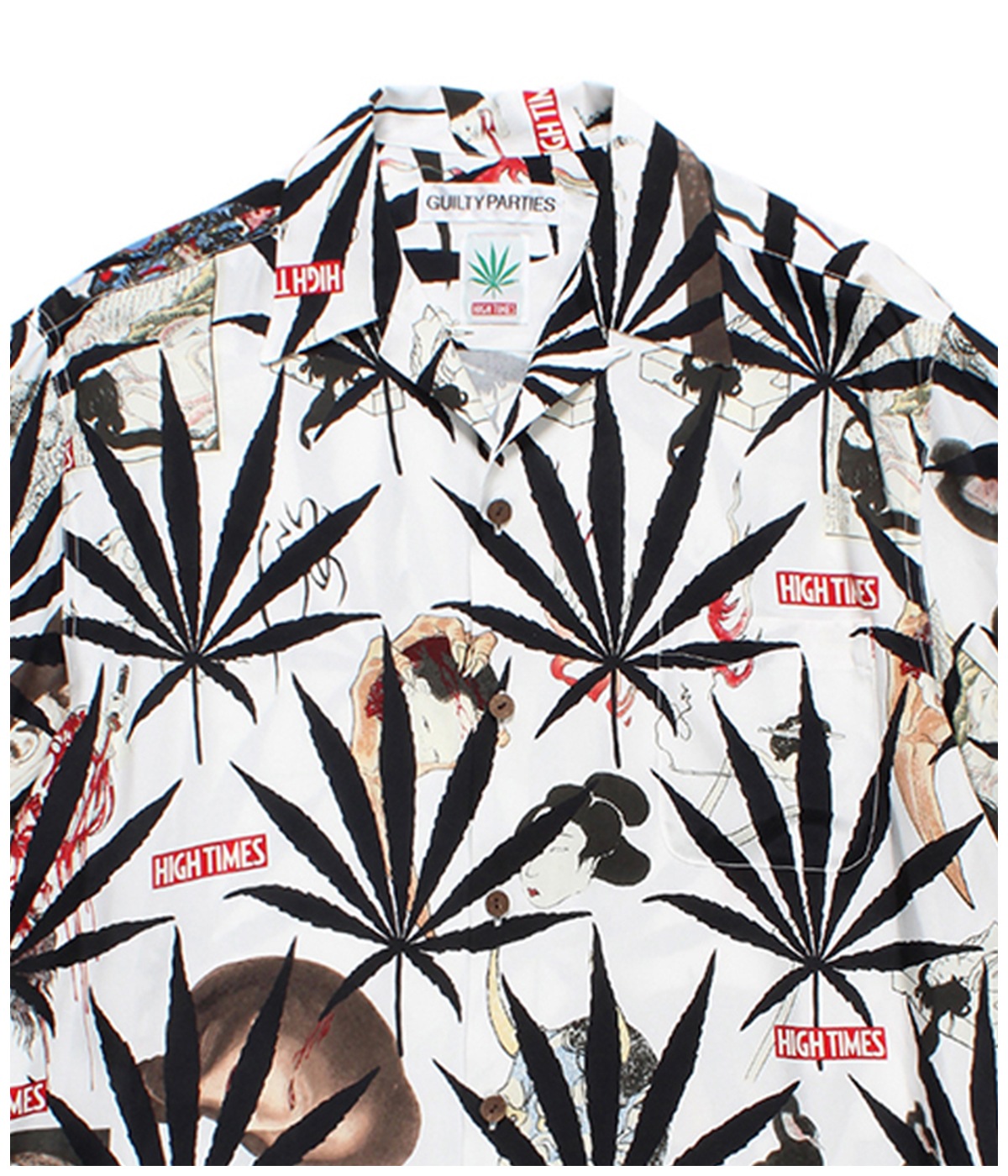 HIGH TIMES / HAWAIIAN SHIRT (TYPE-2)【WHITE】｜WACKO MARIA