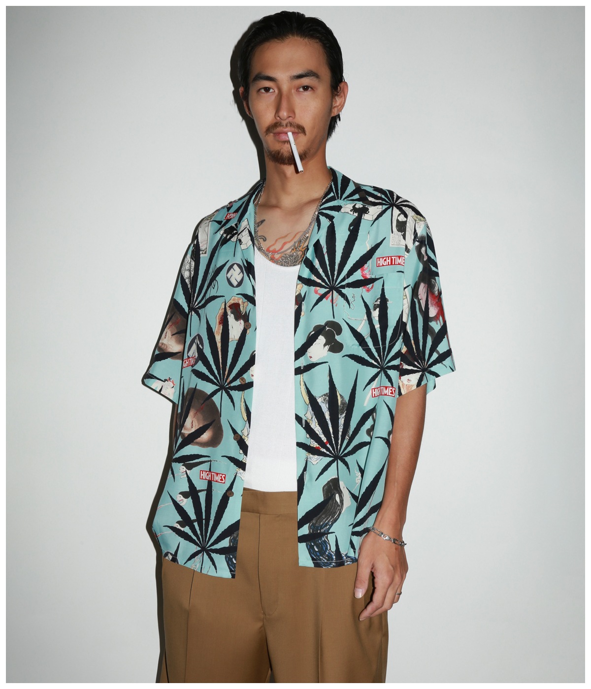 HIGH TIMES / HAWAIIAN SHIRT (TYPE-2)【WHITE】｜WACKO MARIA 
