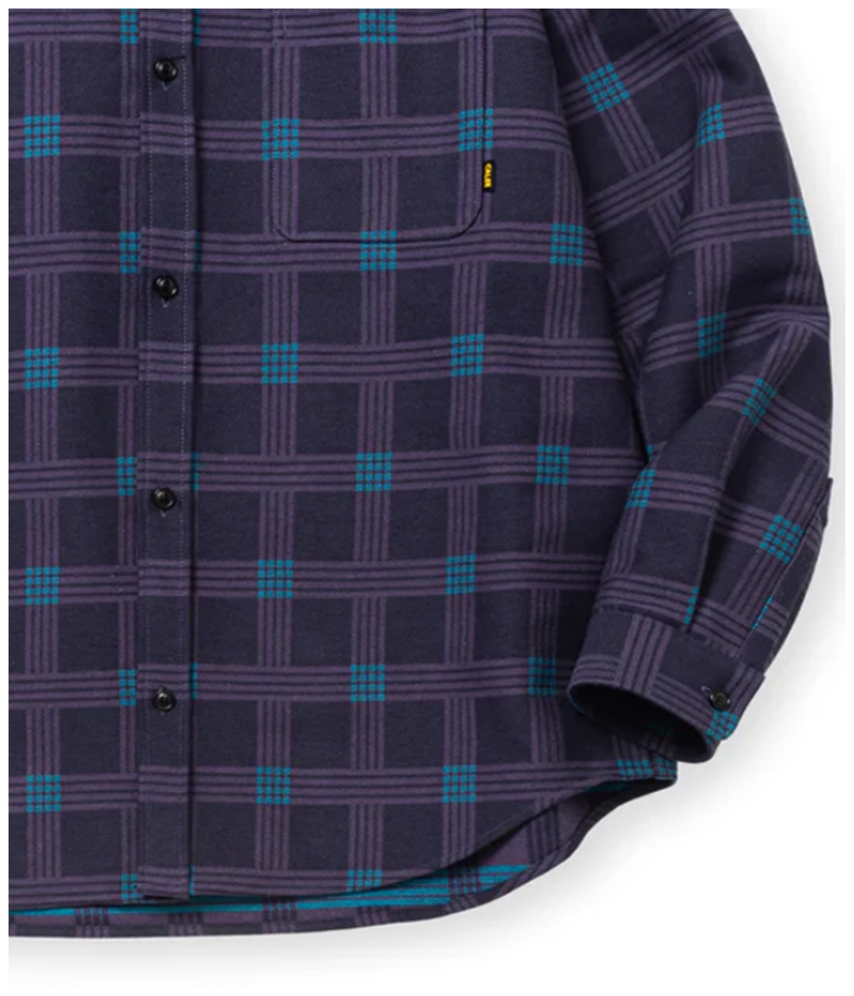 BOX CHECK DROP SHIRT【DARK PURPLE 】