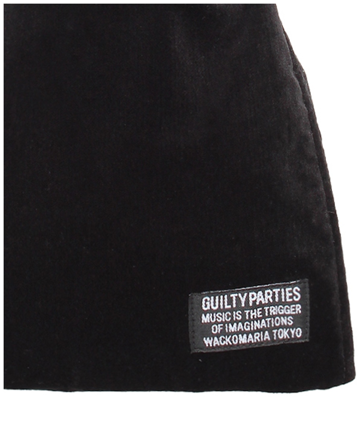 VELVET DRAWSTRING BAG【BLACK】｜WACKO MARIA｜MELTING POT（正規取扱